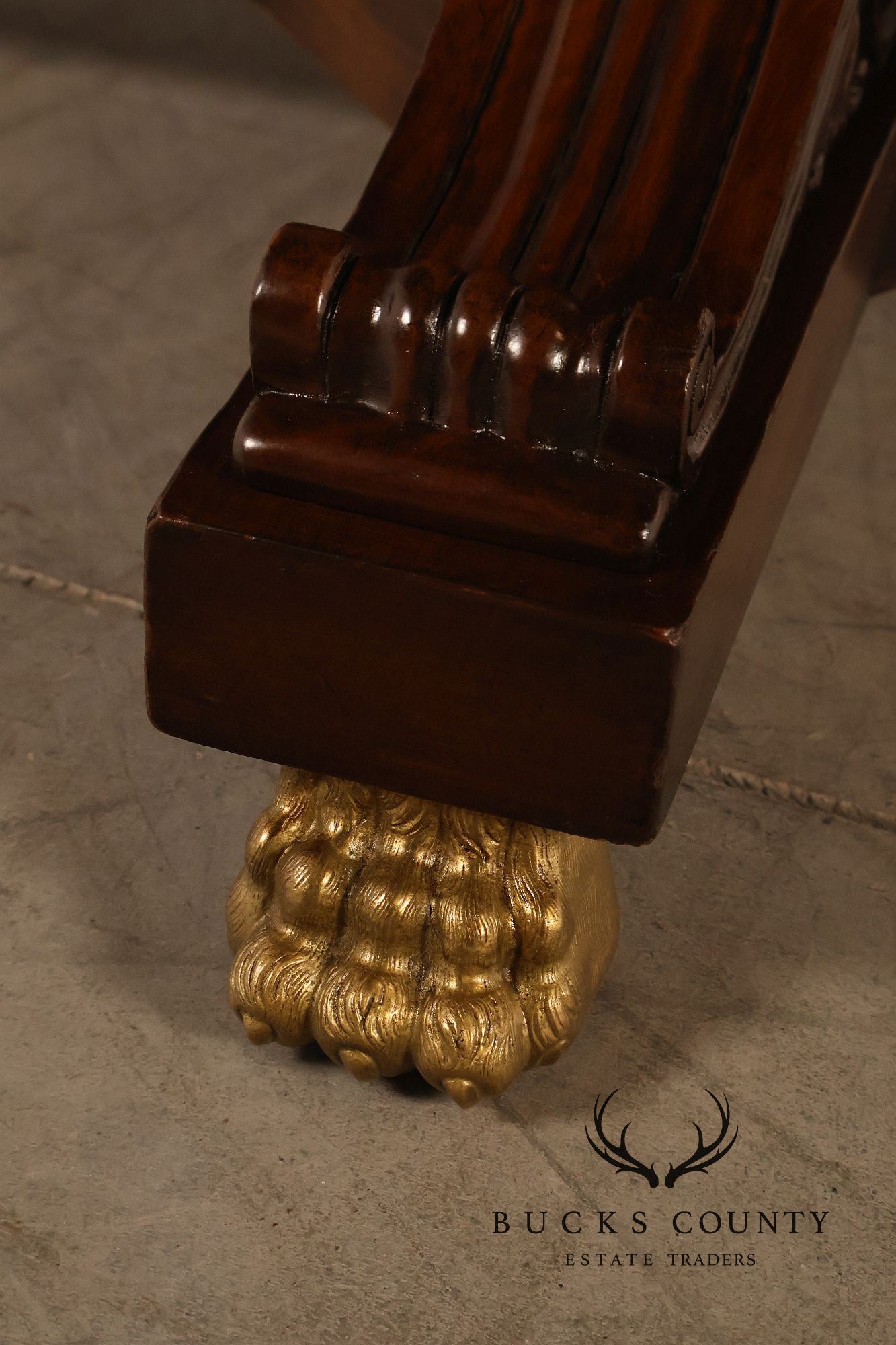 Karges Walnut Round Extendable Dining Table With Three Leaves