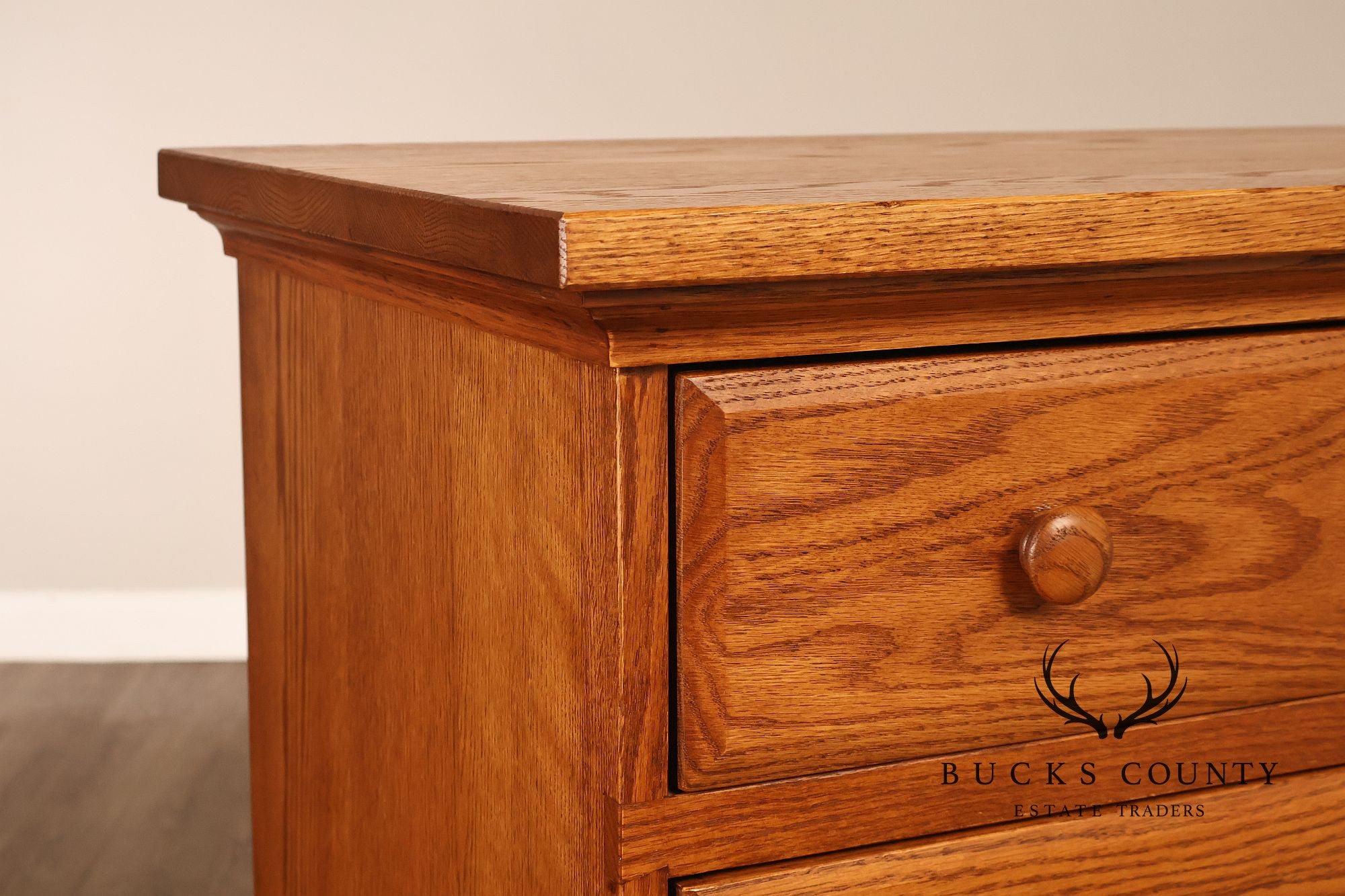 Hunt Country Furniture Oak Five Drawer High Chest