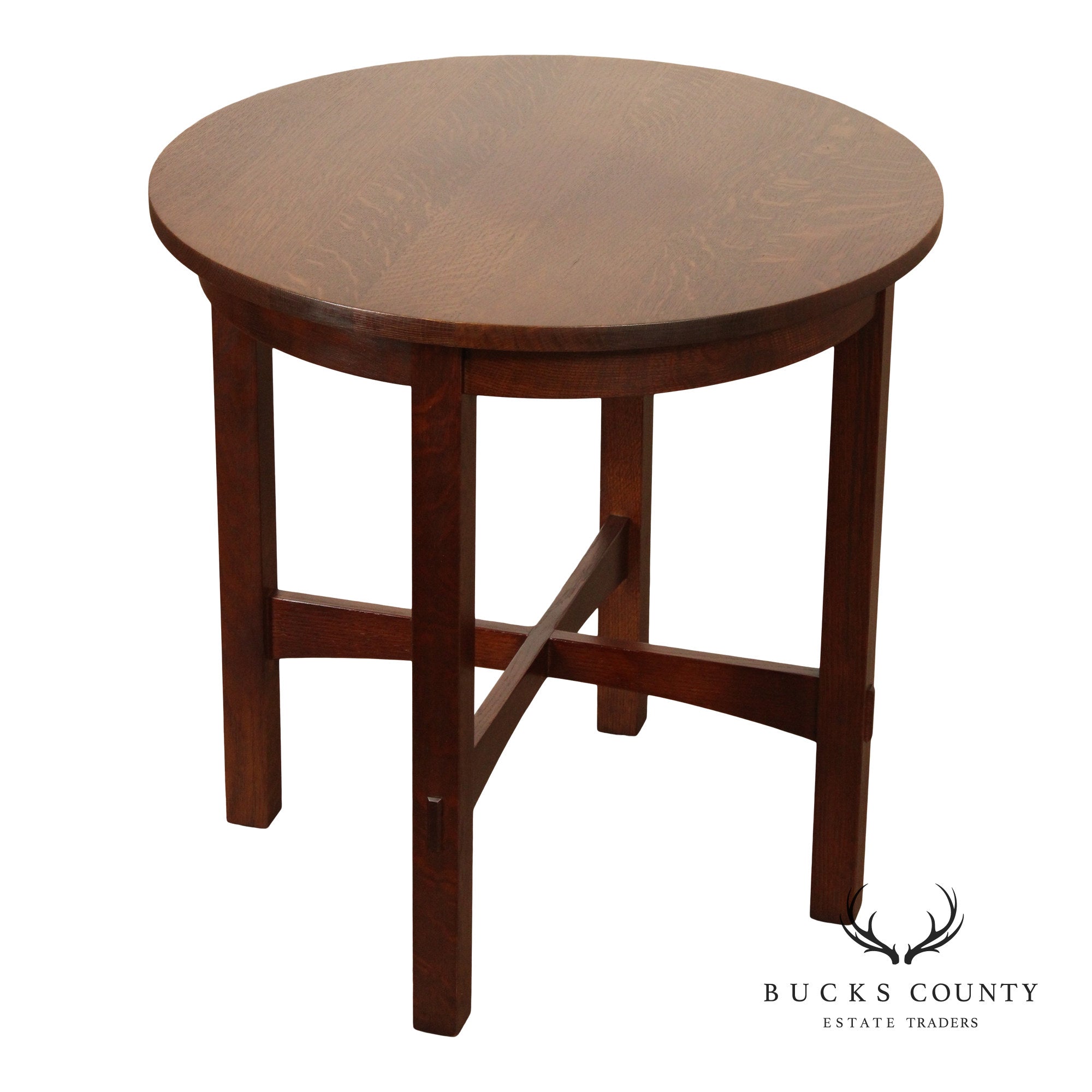 Stickley Mission Collection Oak Round Lamp Table