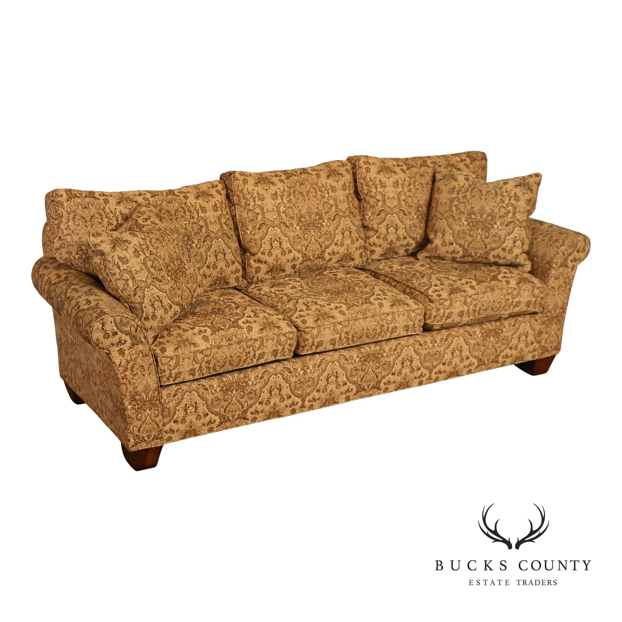 Stickley Fine Upholstery Traditional Three Cushion Sofa