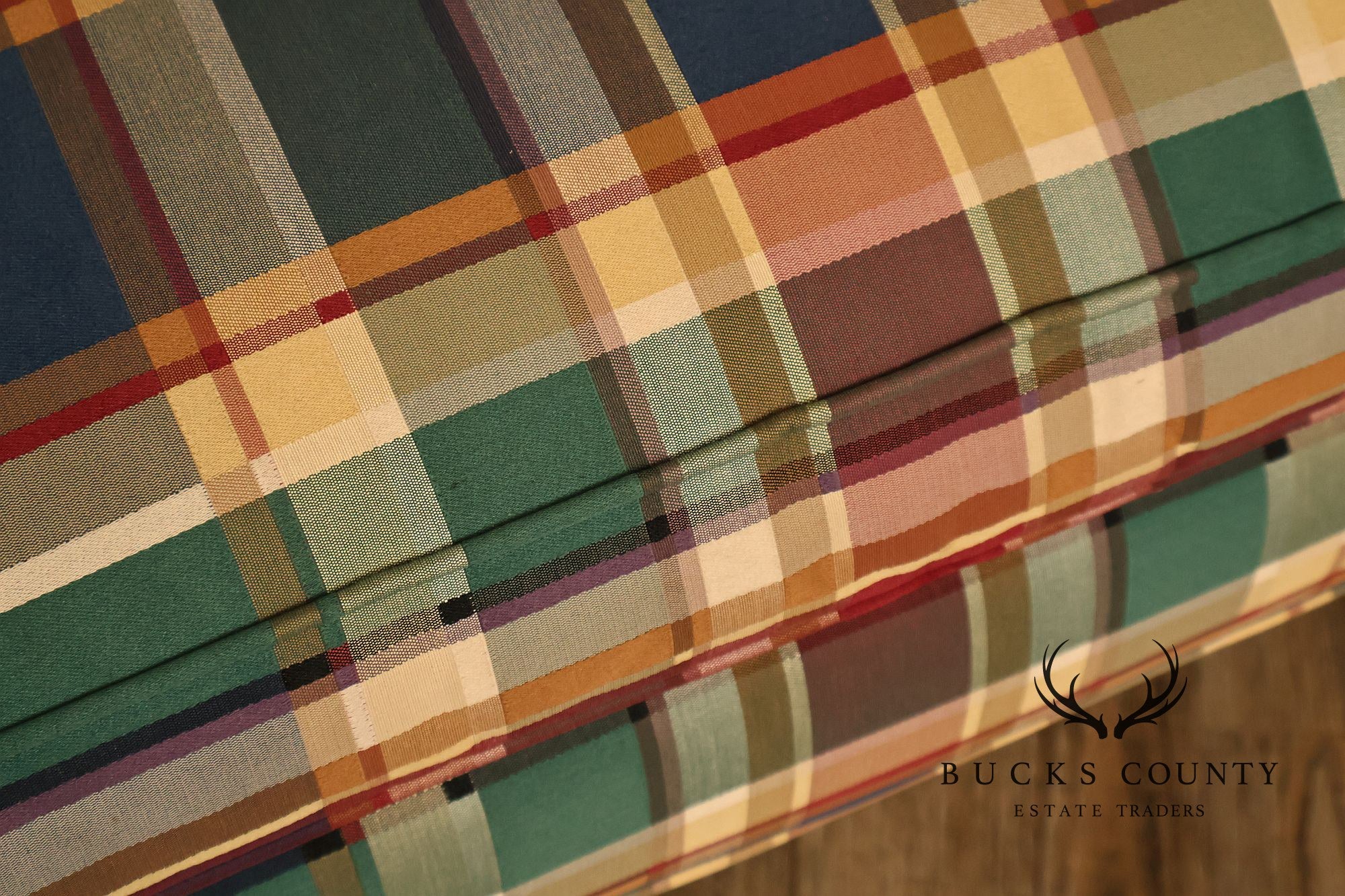 Henredon Custom Folio Collection Plaid Wingback Armchair