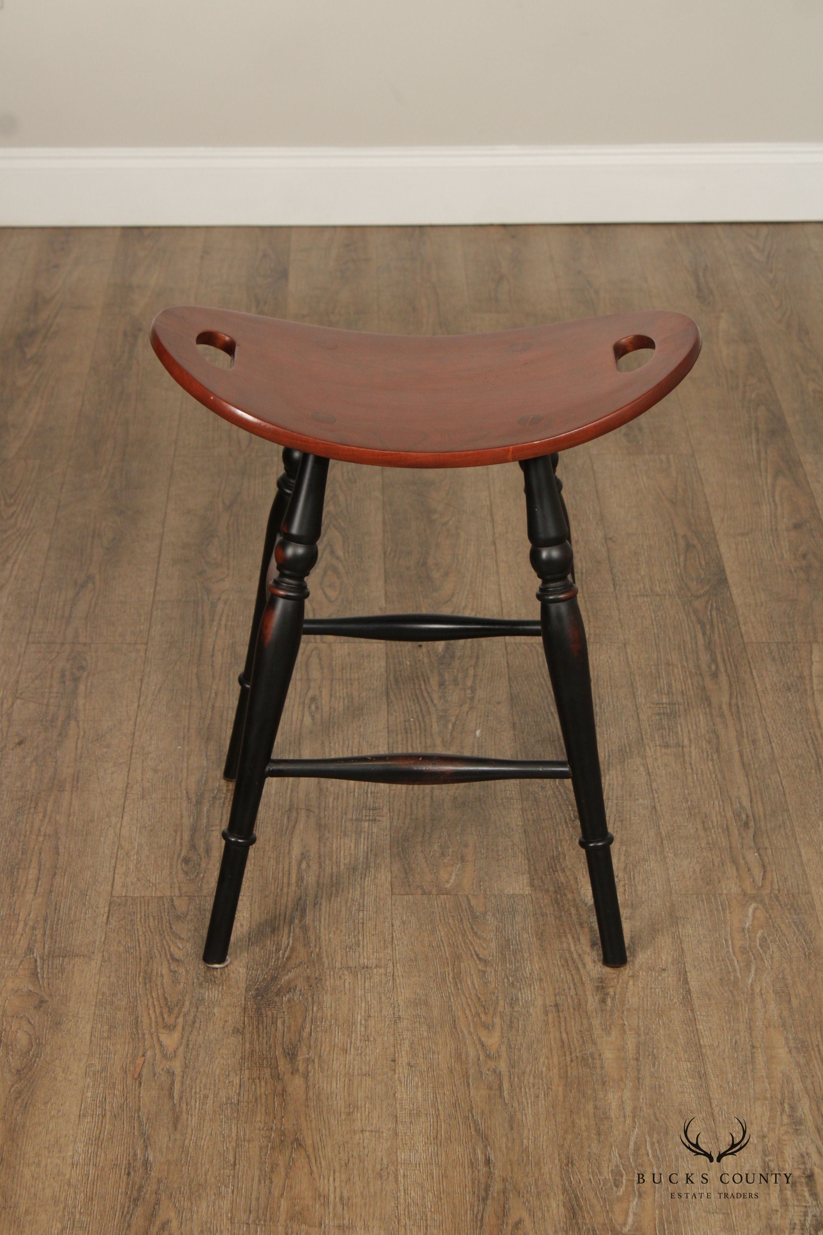 Zimmerman Heirloom Collection Transitional Style Cherry Saddle Counter Stools