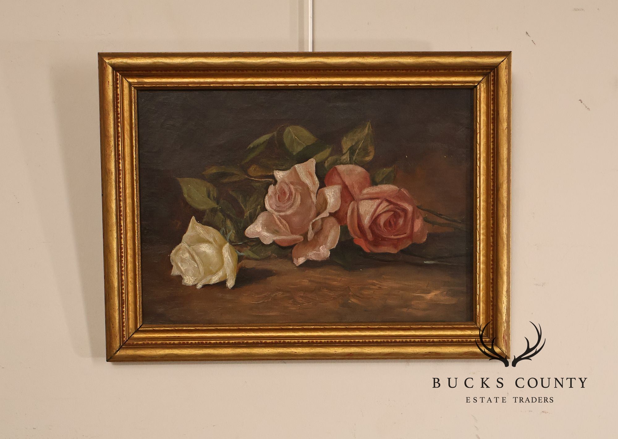 American School Floral Still-Life Painting