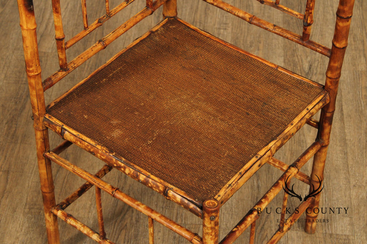 Antique Victorian Bamboo Corner Chair