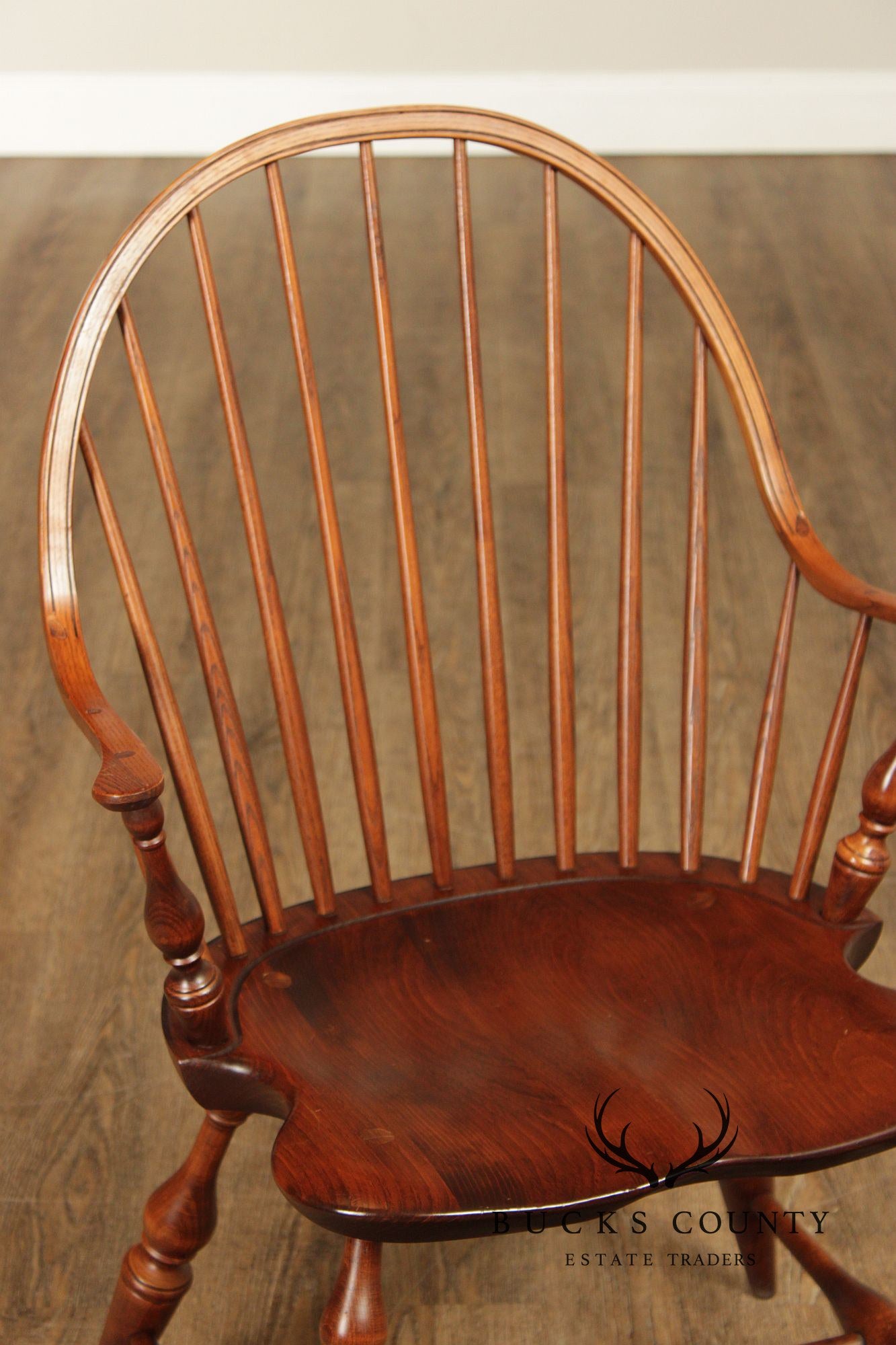Nichols & Stone Set Of 4 Mixed Wood Windsor Bow Back Armchairs