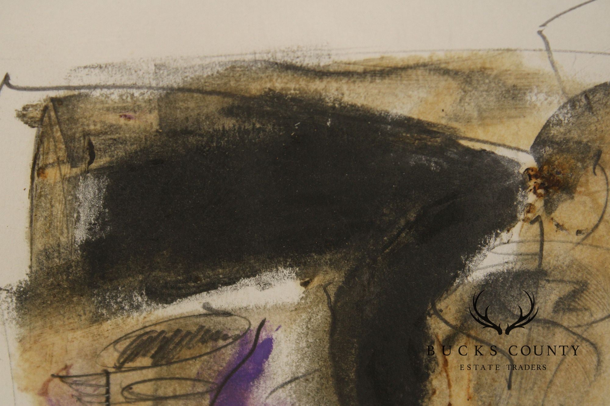 Bryan Hunt Abstract Graphite on Paper, 'Four Movements IV'