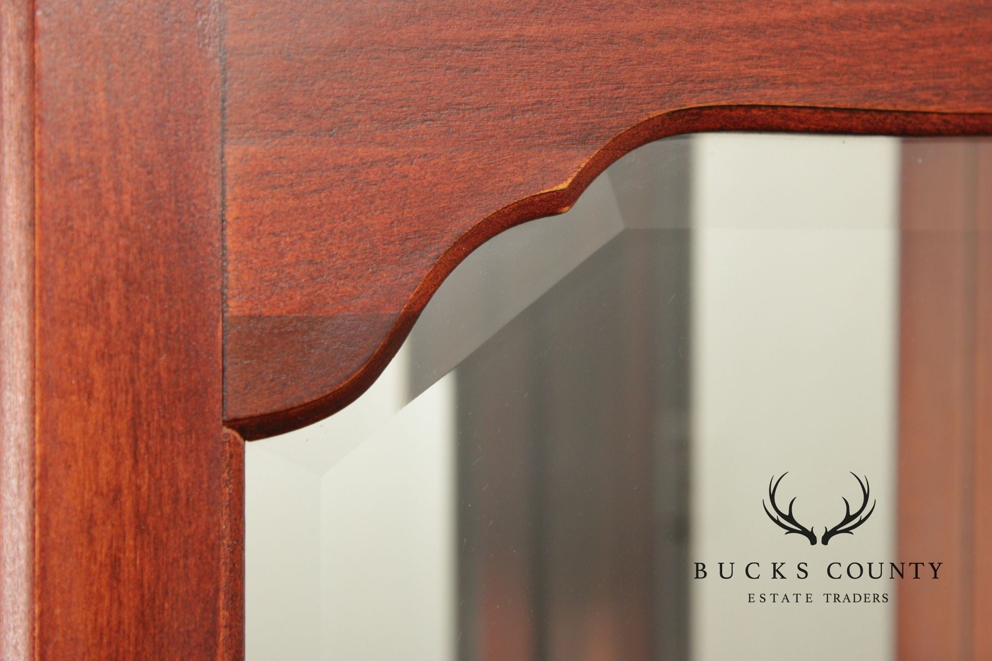 Traditional Cherry and Beveled Glass Curio Display Cabinet