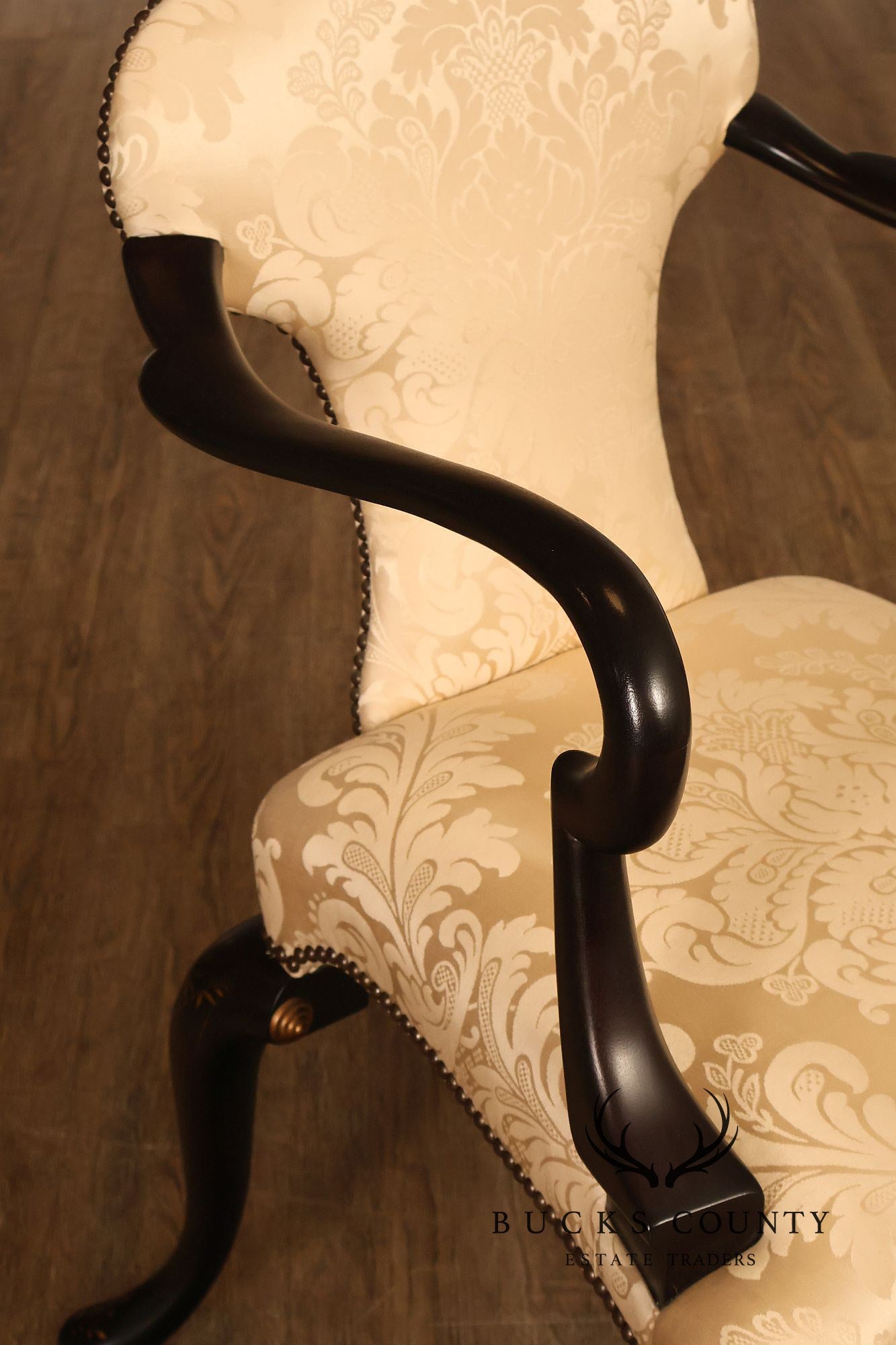 Baker Stately Homes Queen Anne Style Crown Armchair