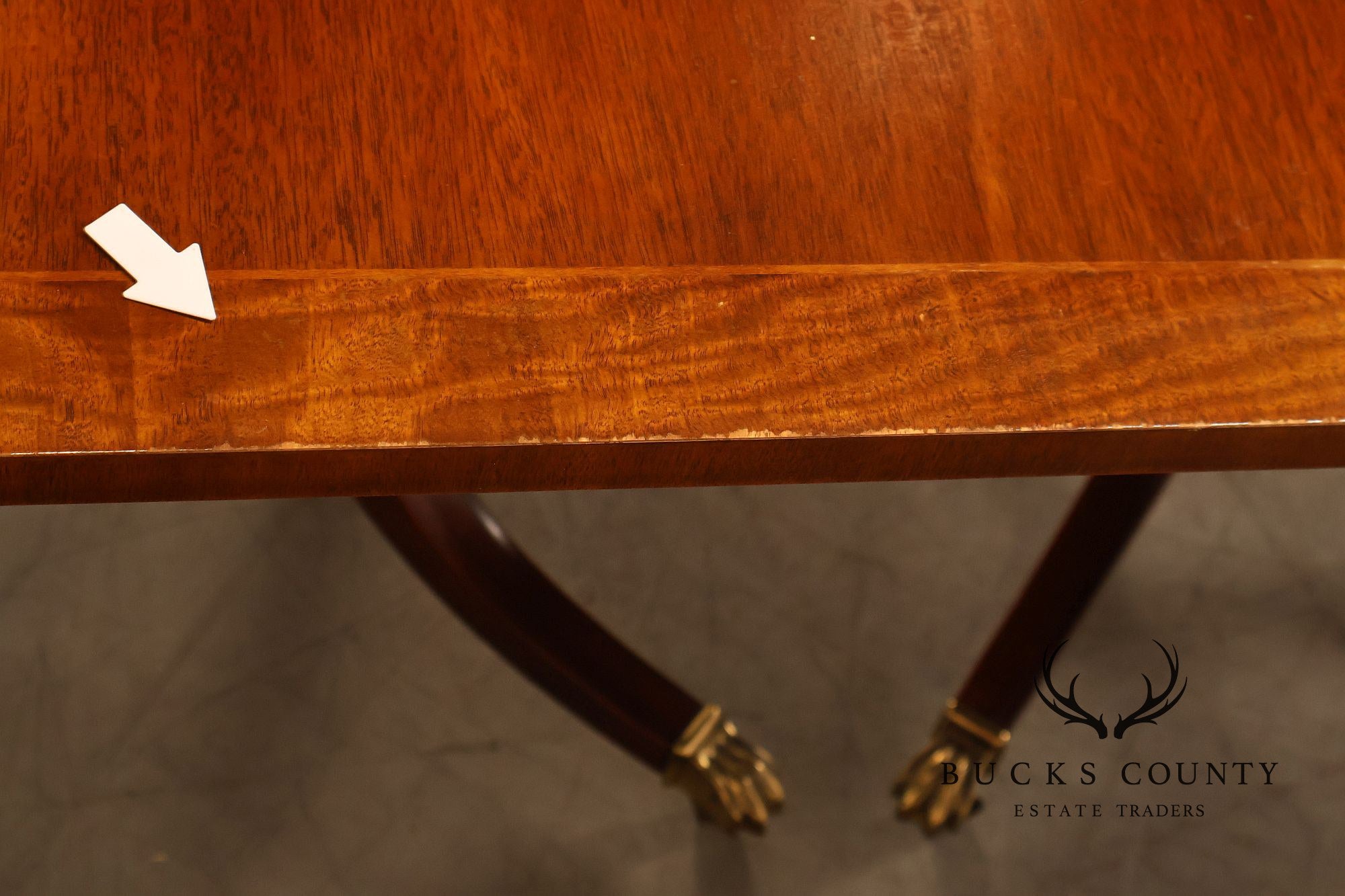 Baker Furniture Company Regency Style Mahogany Double Pedestal Dining Table With Satinwood Banding And Extension Leaves