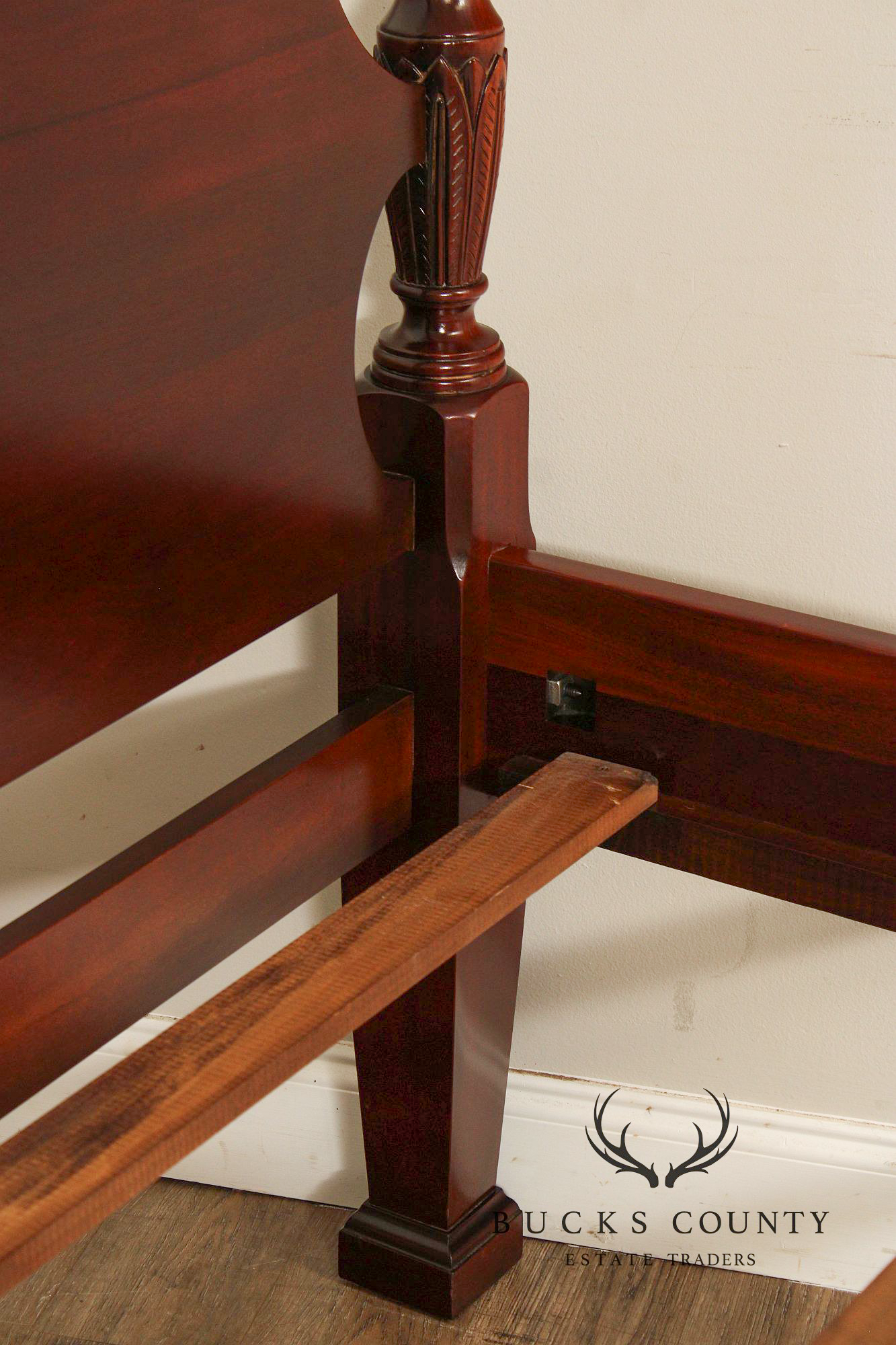 Link Taylor Mahogany King Rice Carved Poster Bed