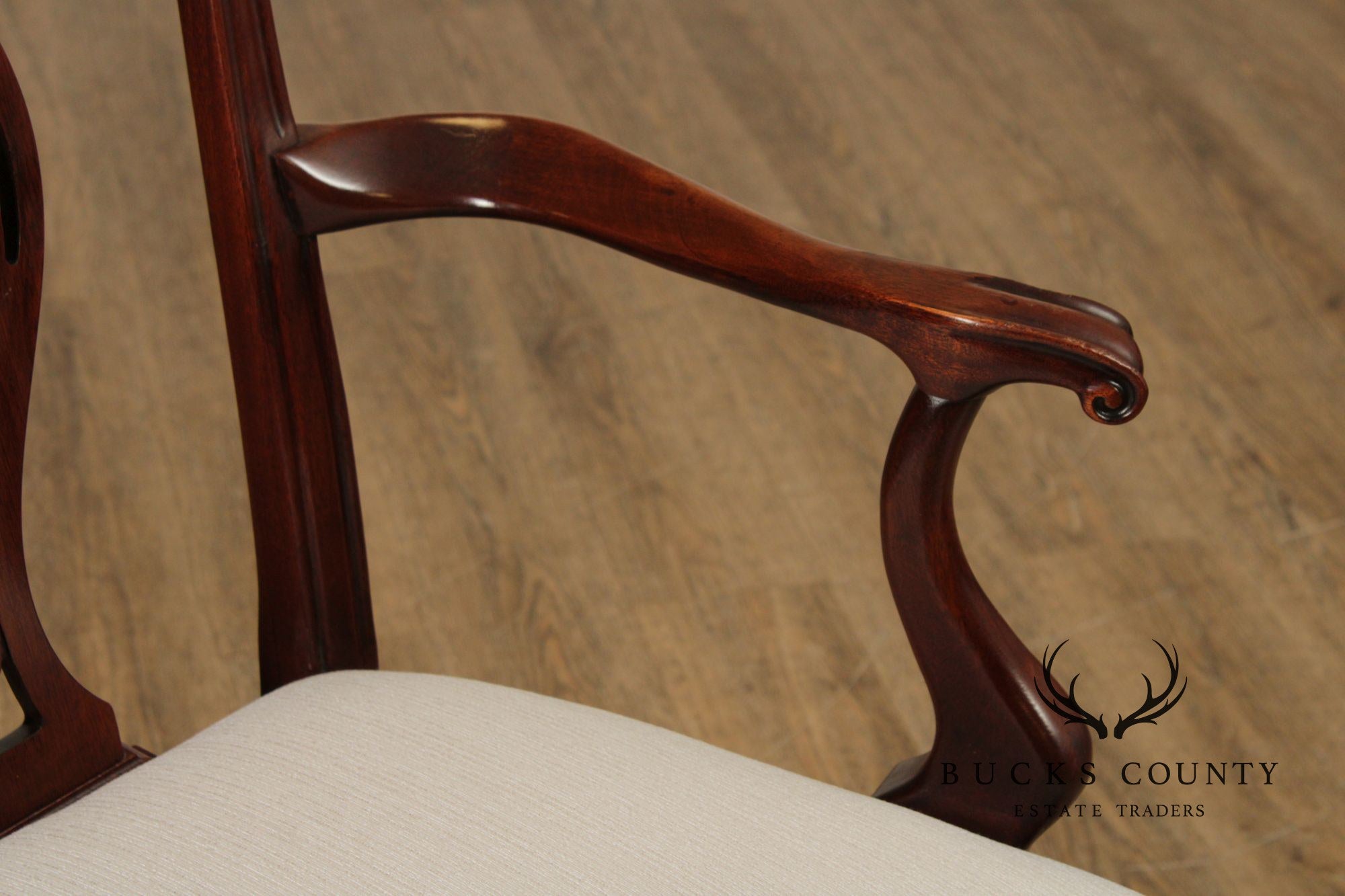Chippendale Style Set of Eight Carved Mahogany Dining Chairs