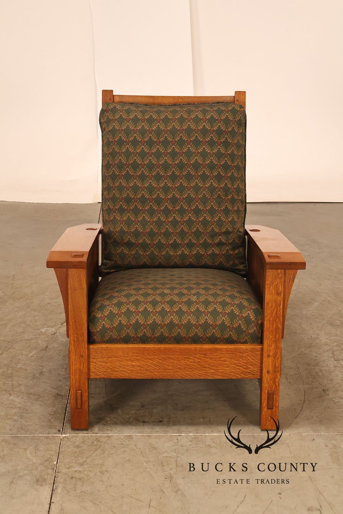 Stickley Mission Collection Oak Bent Arm Morris Chair