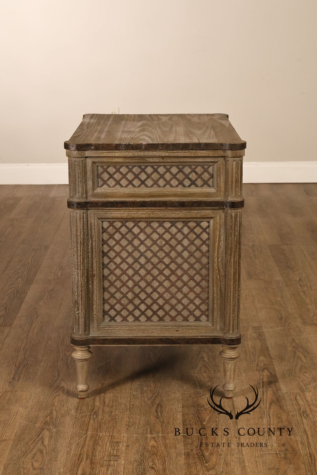 Restoration Hardware Treillage Collection Louis XVI Style Latticework Pair of Nightstands