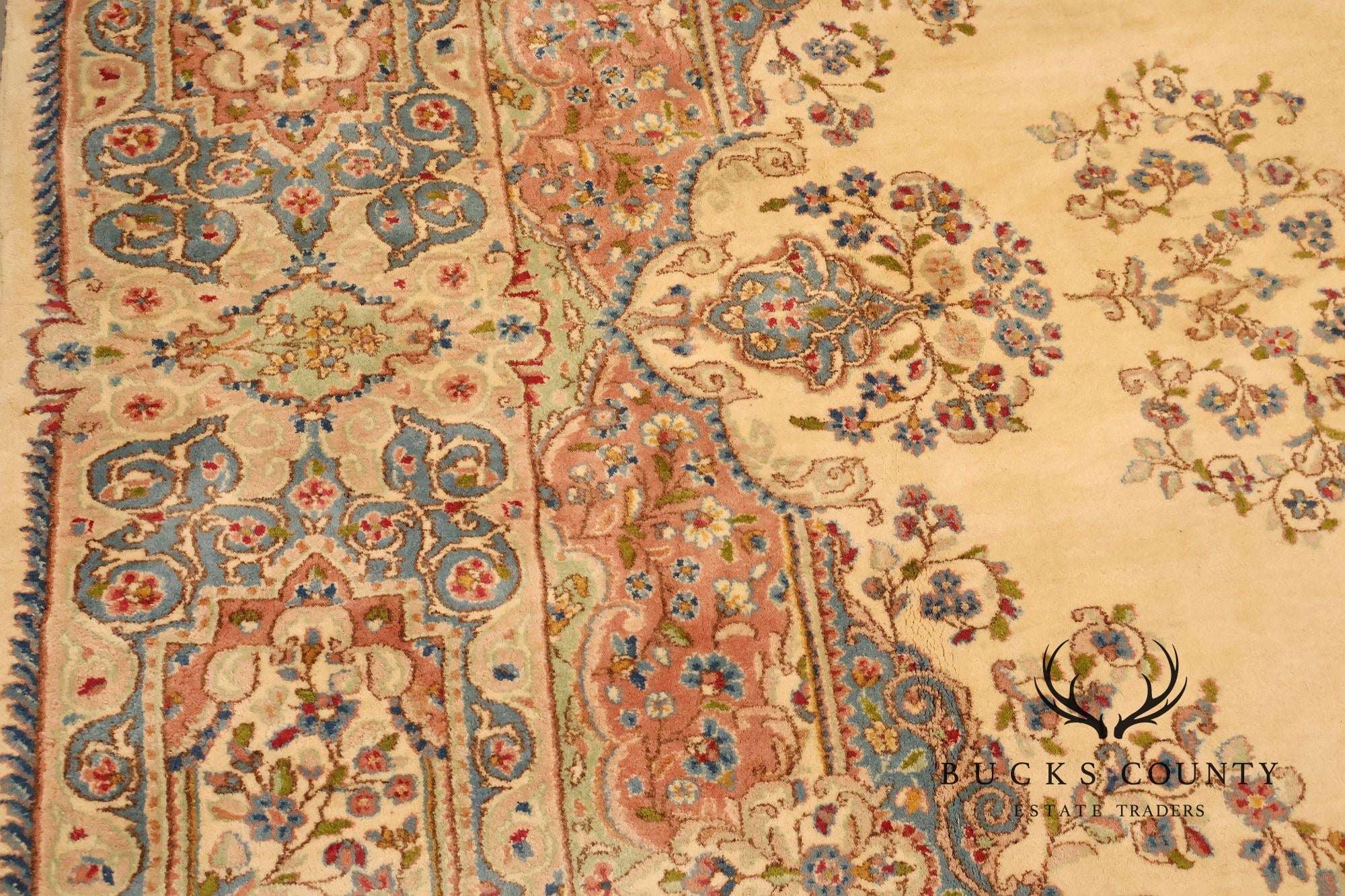 Kirmin Pattern Large Hand Tied 11' x 18' Fringed Area Rug