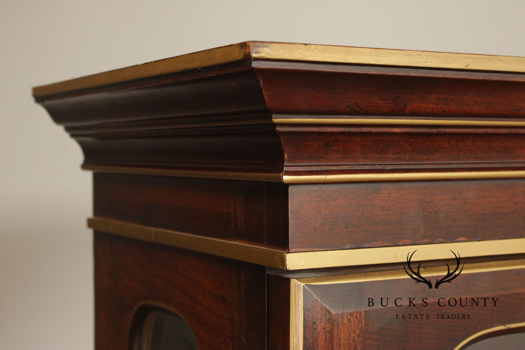 Union National Traditional Cherry Lighted Two Door Display Cabinet