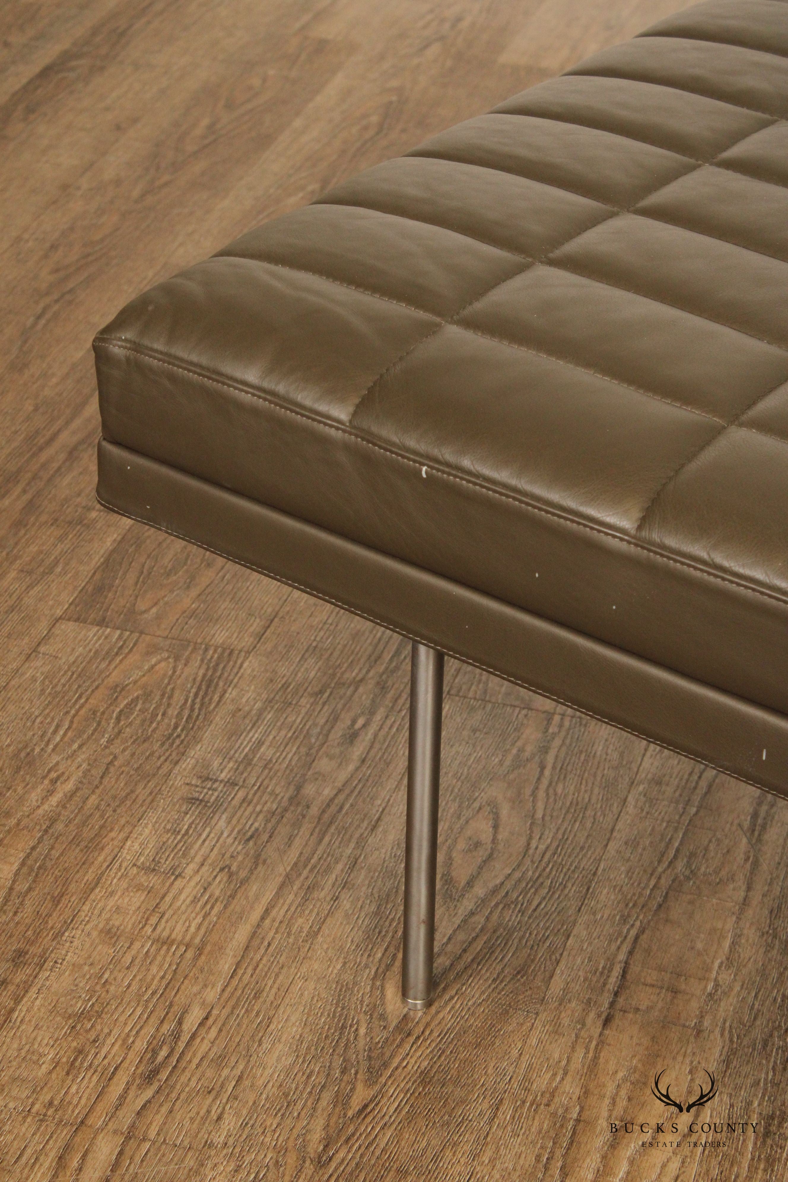 Geiger International Quilted Leather Museum Tuxedo Bench