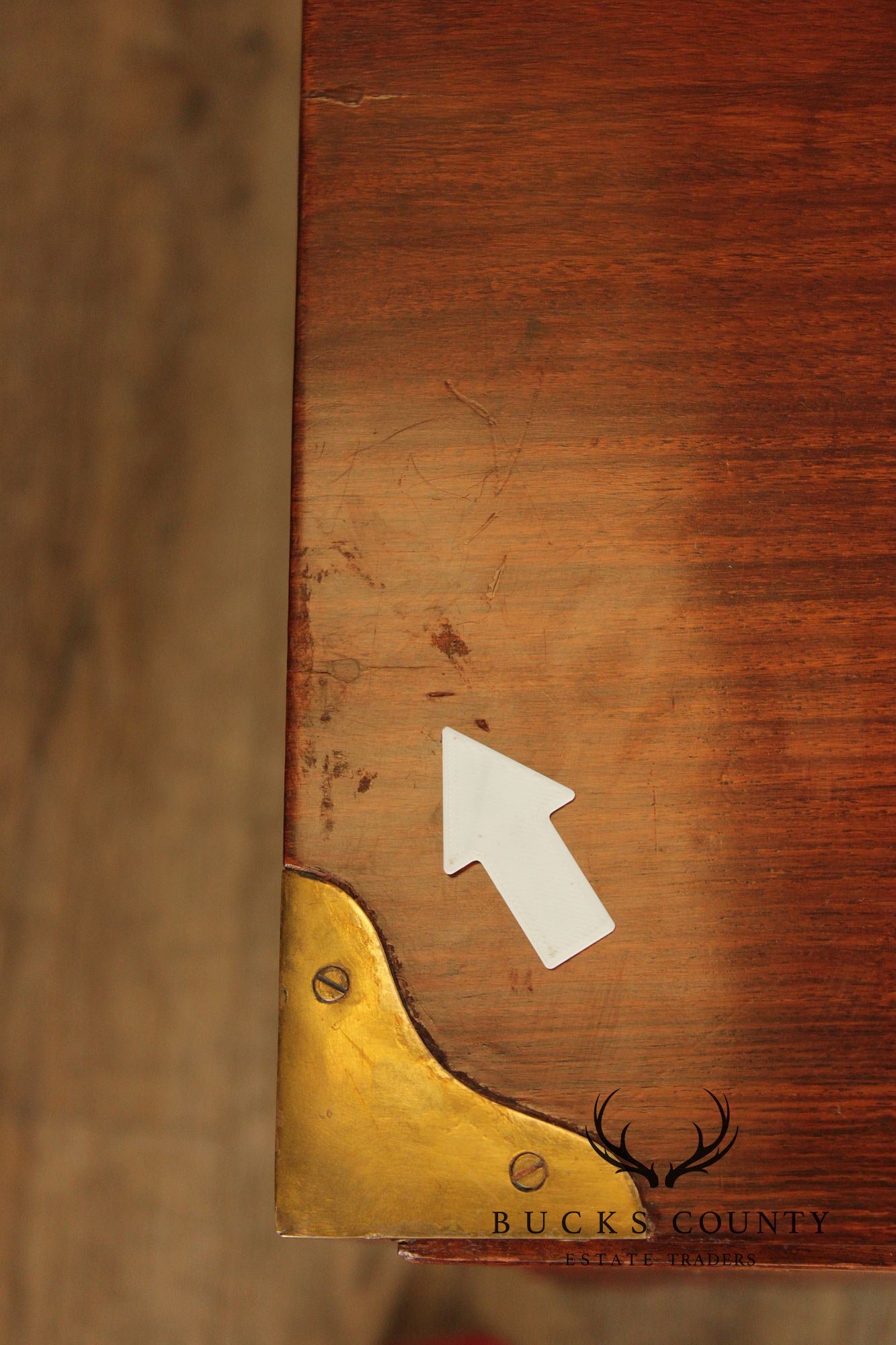 Brass Inlaid And Carved Teak Four Drawer Campaign Chest