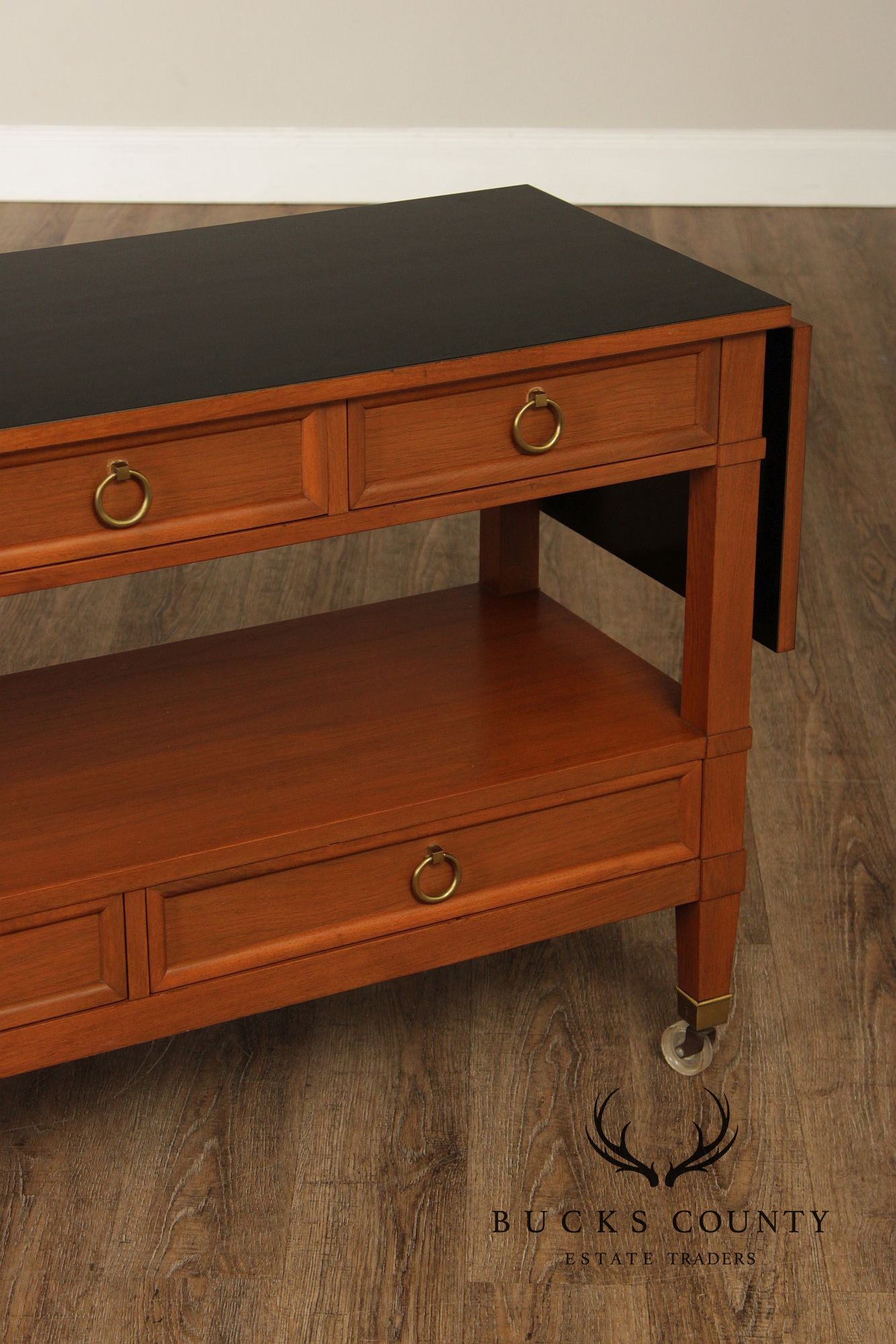 Baker Furniture Milling Road Directoire Style Walnut Rolling Server