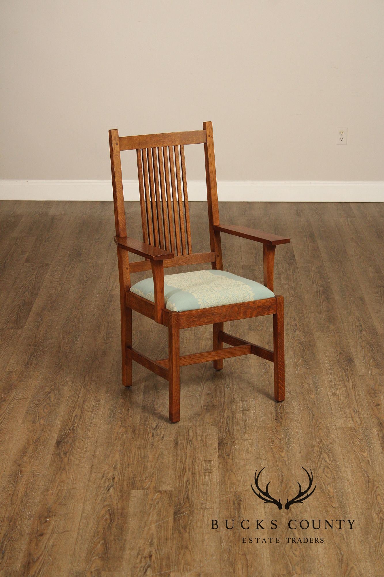 Stickley Mission Collection Set Of Eight Oak Dining Chairs