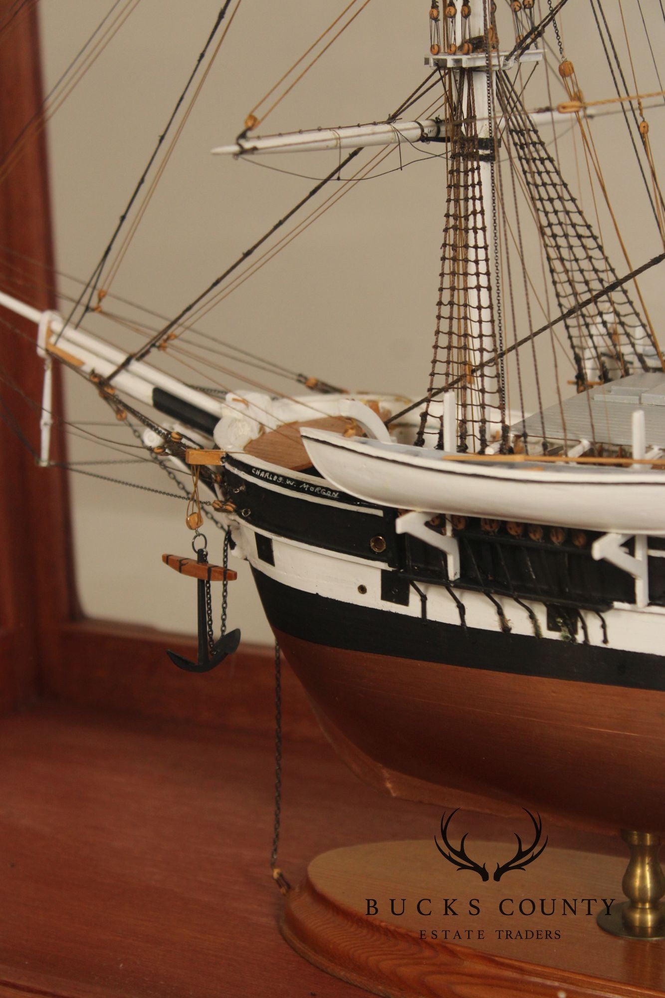 Model Ship 'Charles W. Morgan' In Wooden Display Case