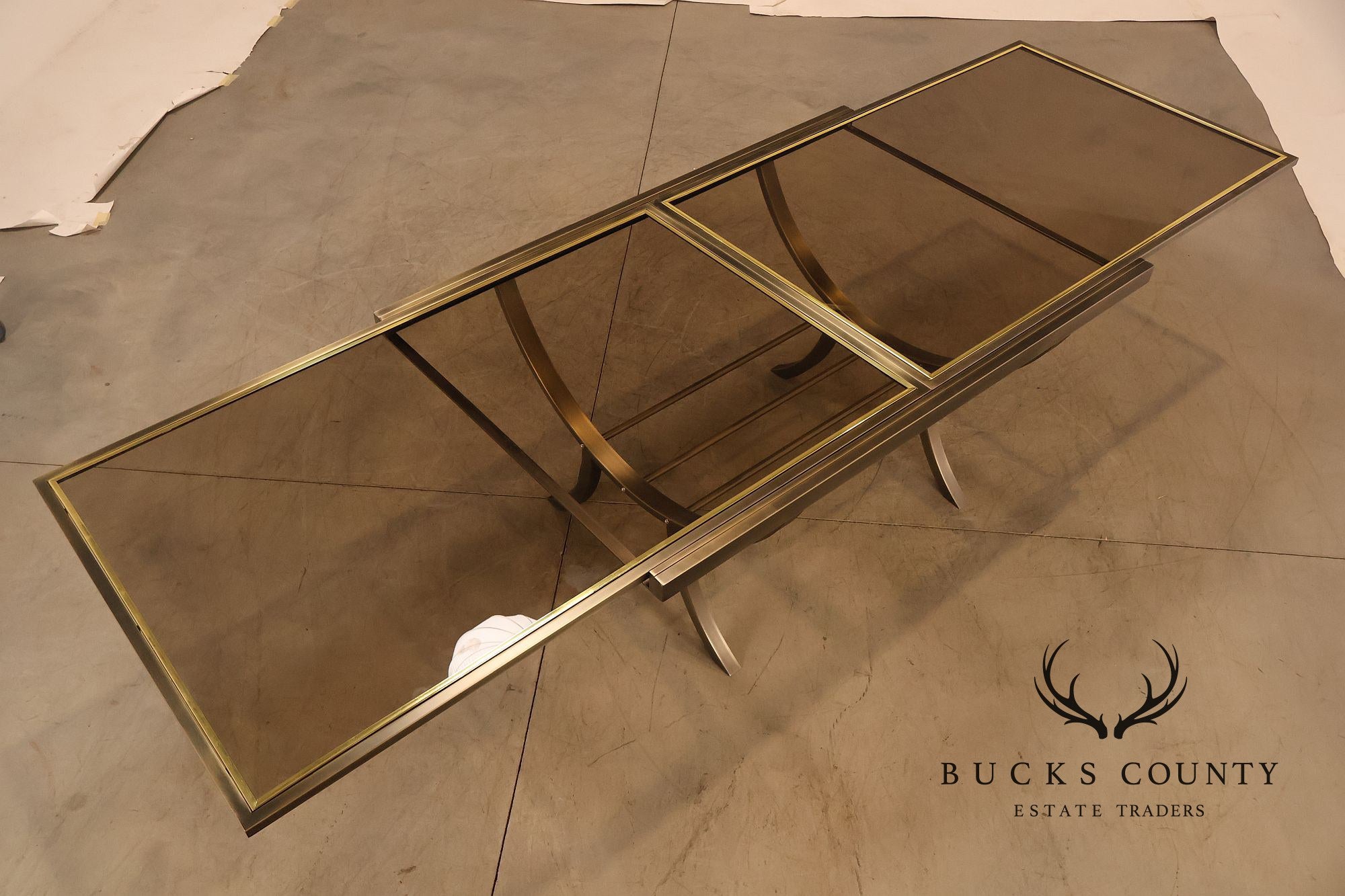 DIA Design Institute of America Glass Top Expandable Dining Table
