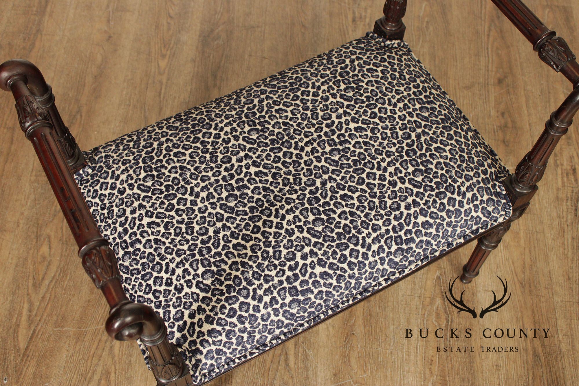 French Louis XVI Style Mahogany Vanity Bench