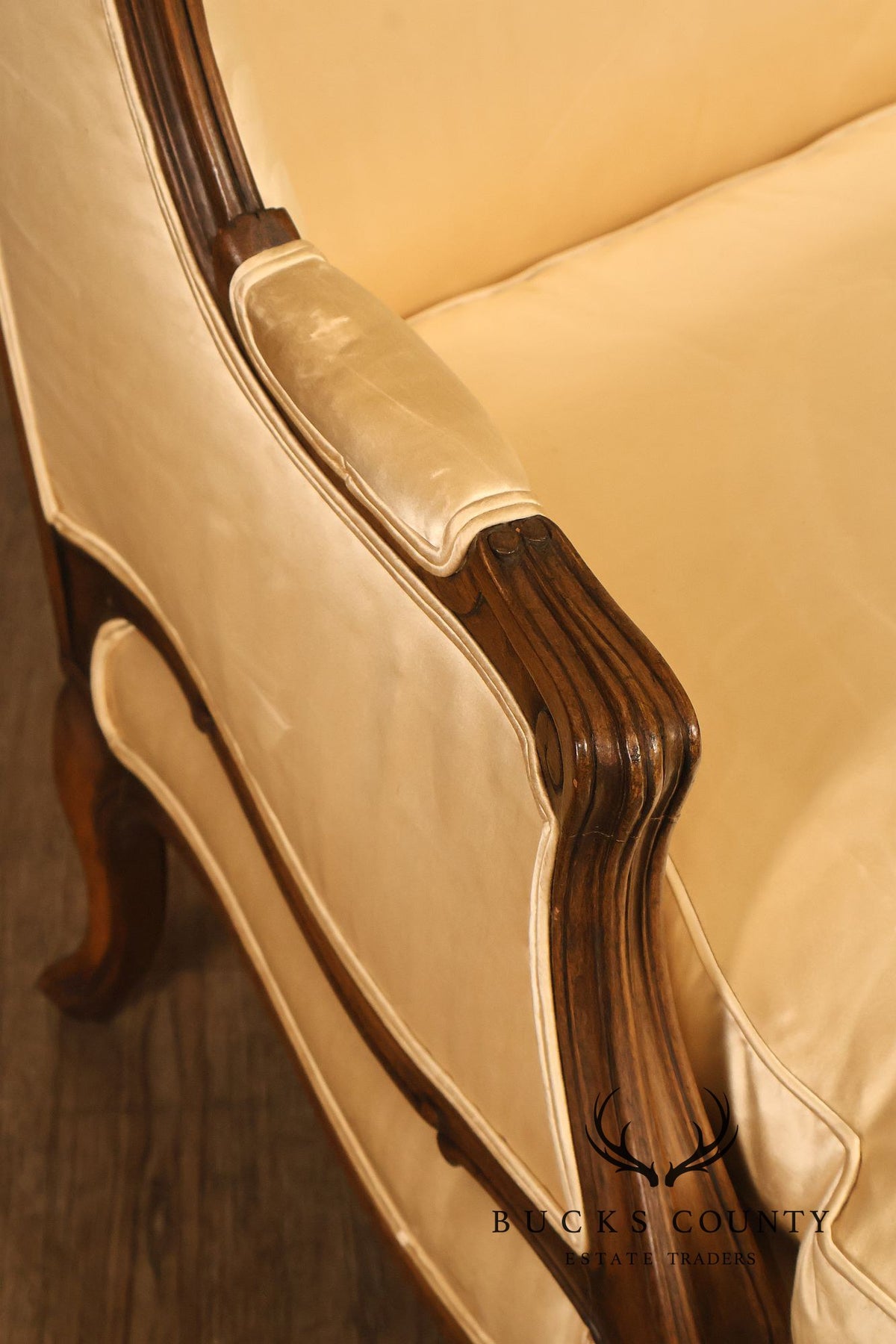 French Louis XV Style Wingback Bergere Chair