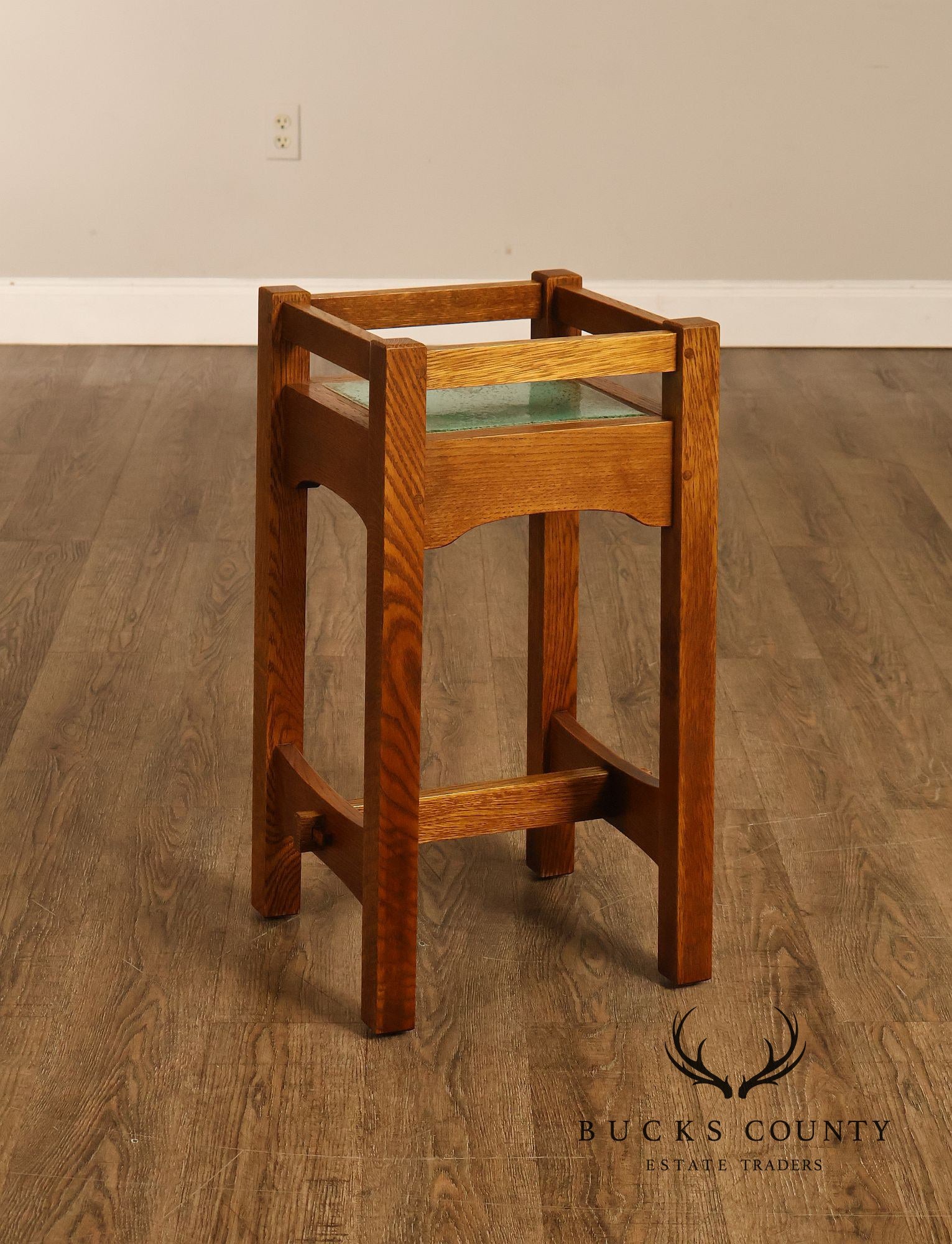 Stickley Mission Collection Oak Tile Top Plant Stand
