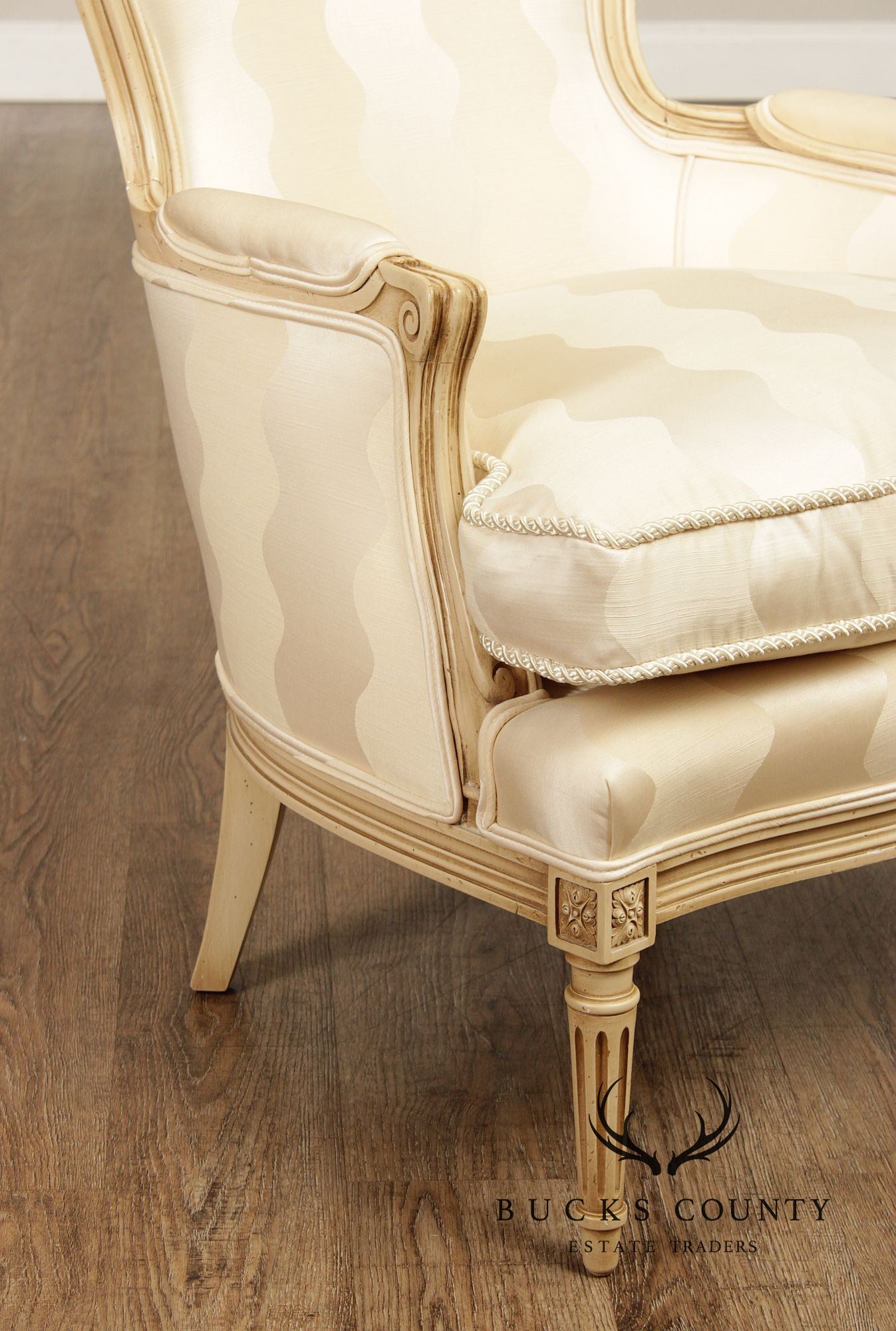 French Louis XVI Style Vintage Pair Of Bergere Chairs