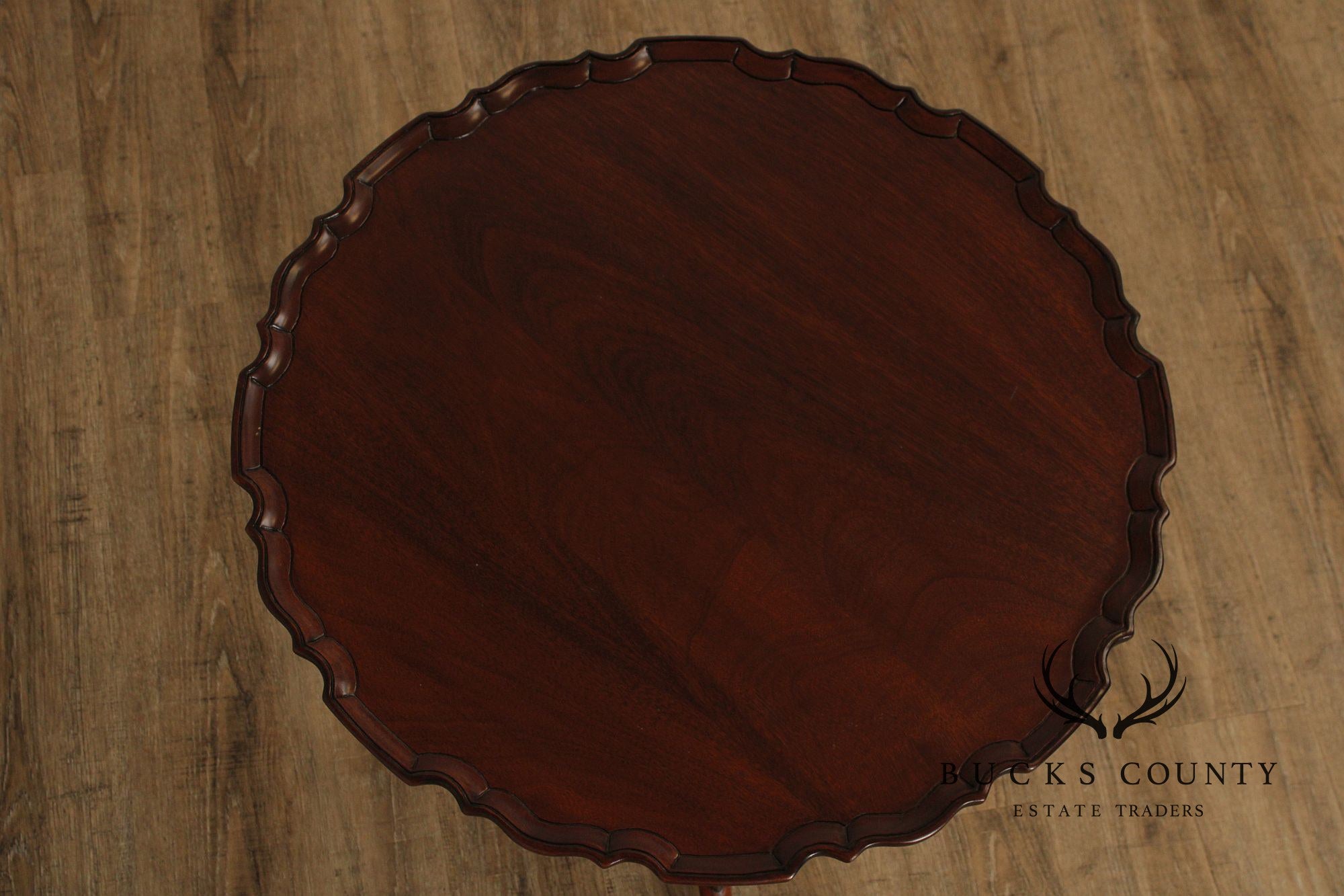 Henkel Harris Carved Mahogany Tilt Top Tea Table