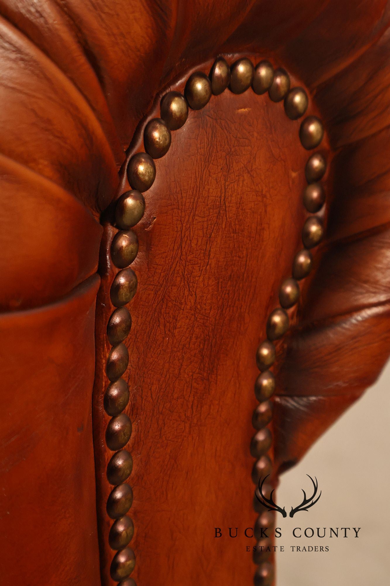 Chesterfield Style Tufted Brown Leather Club Chair