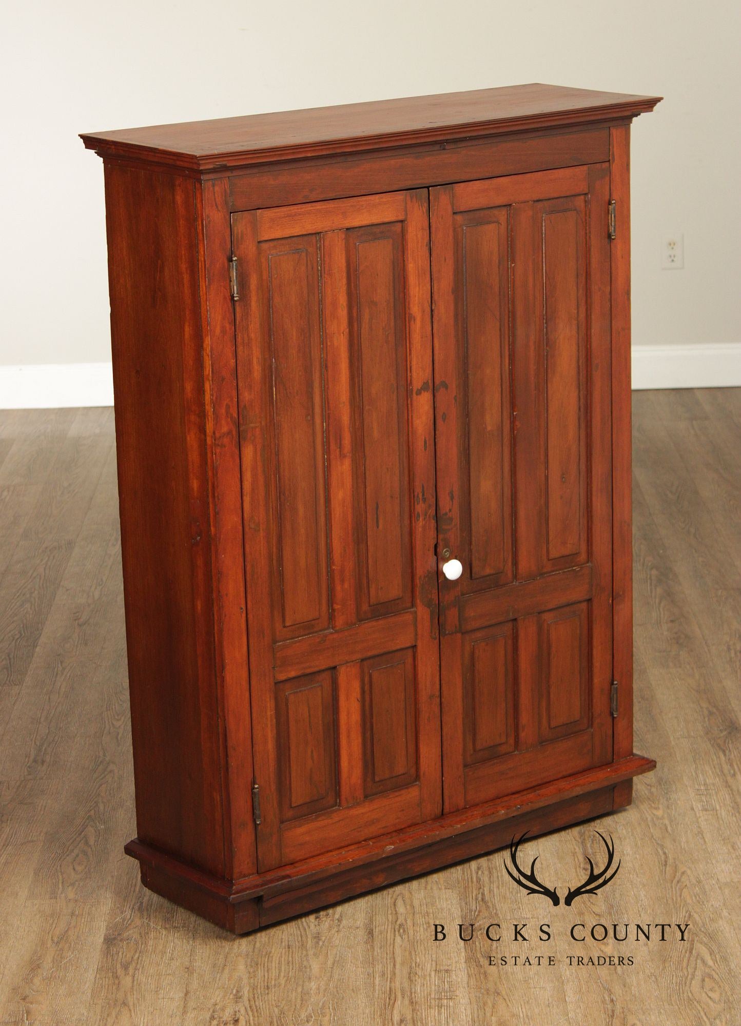 Antique Country Pine Two Door Pantry Cupboard