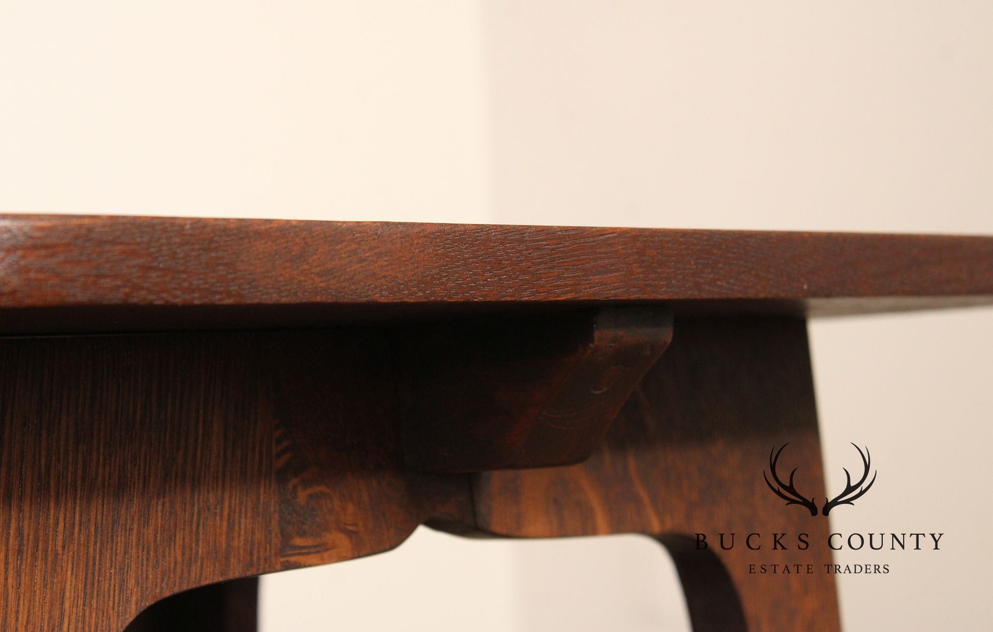 Antique Arts & Crafts Oak Pagoda Tabouret Table