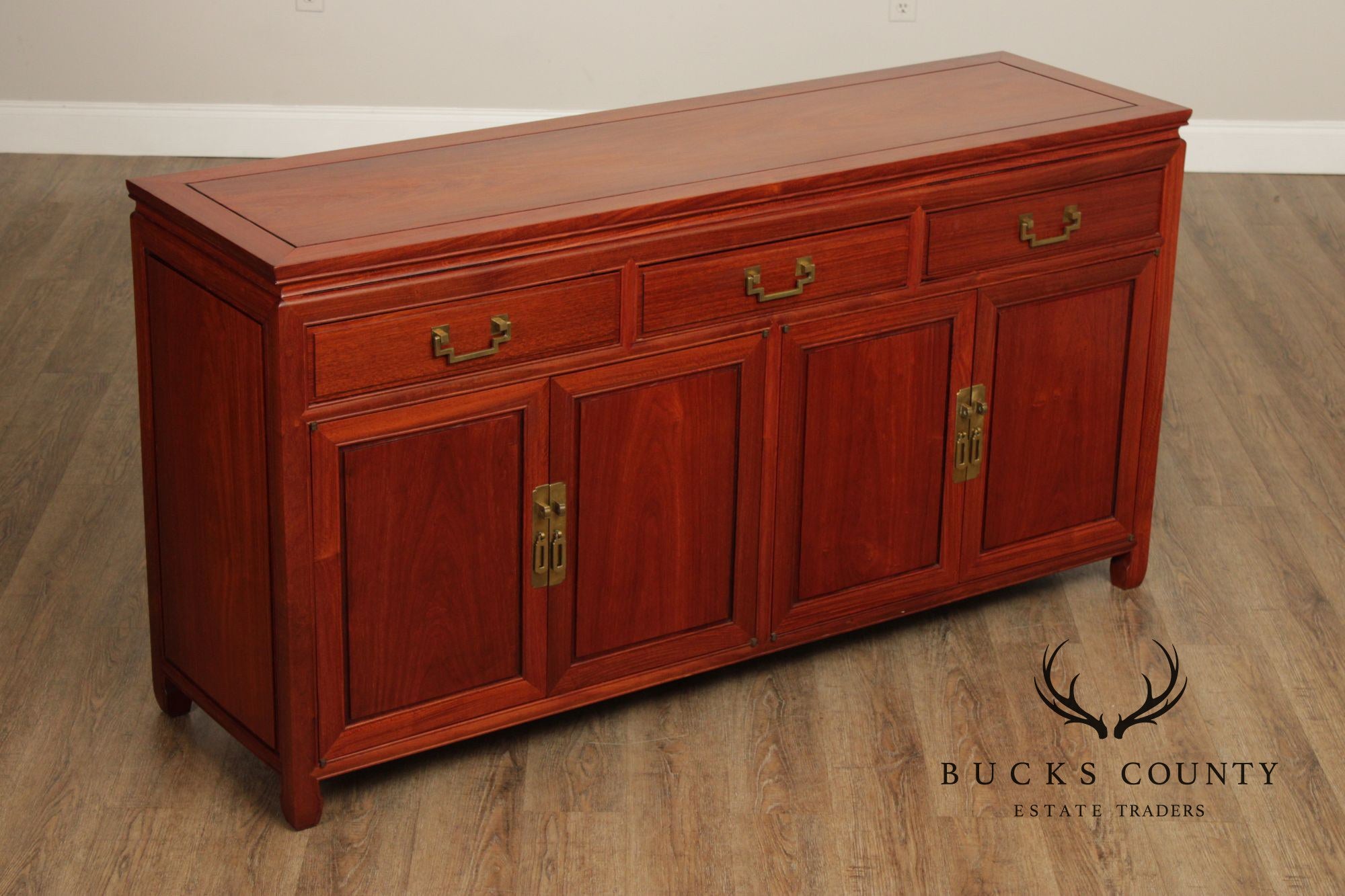 George Zee Chinoiserie Teak Sideboard