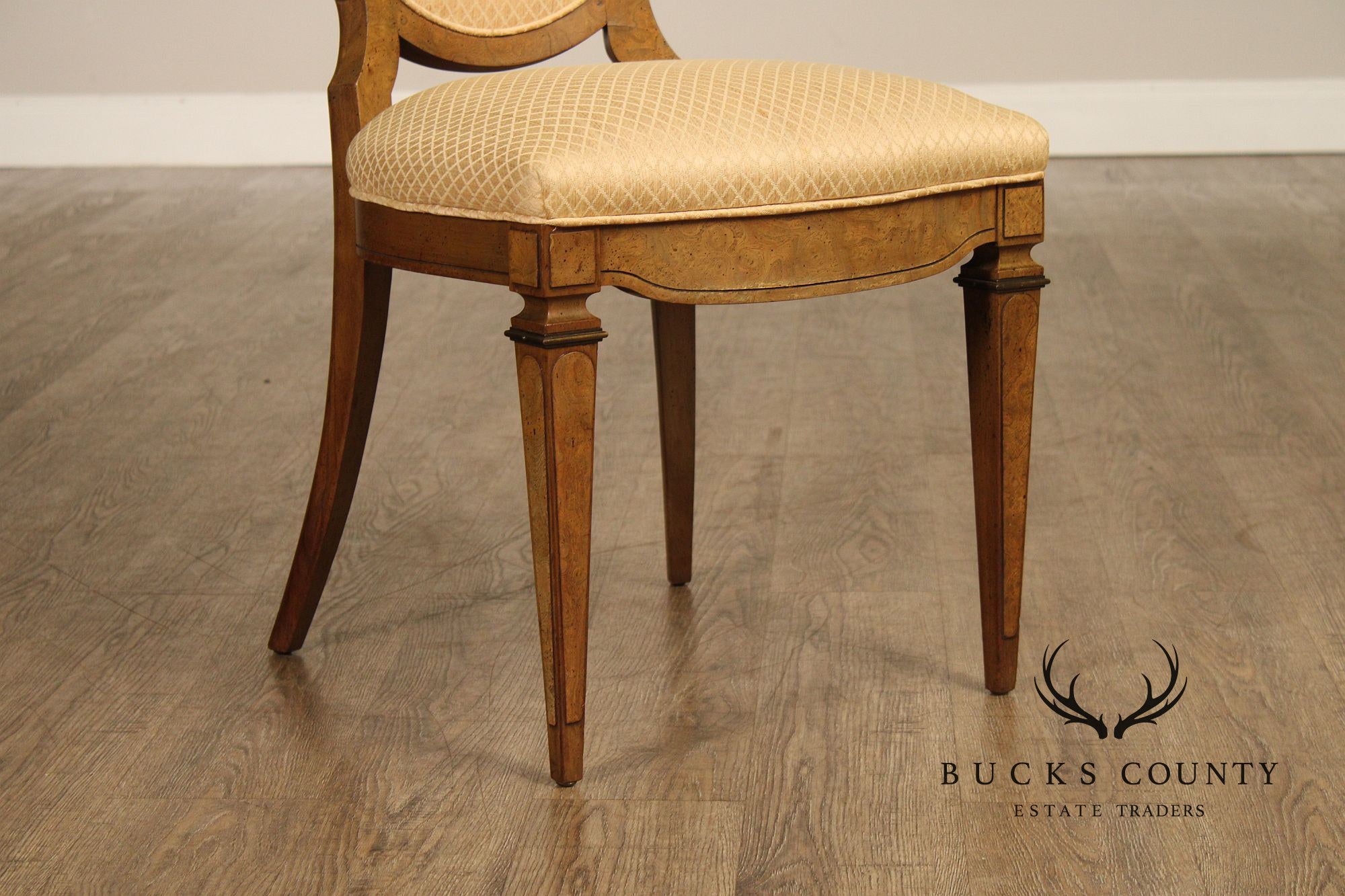 Biedermeier Style Set of Four Burlwood Dining Chairs