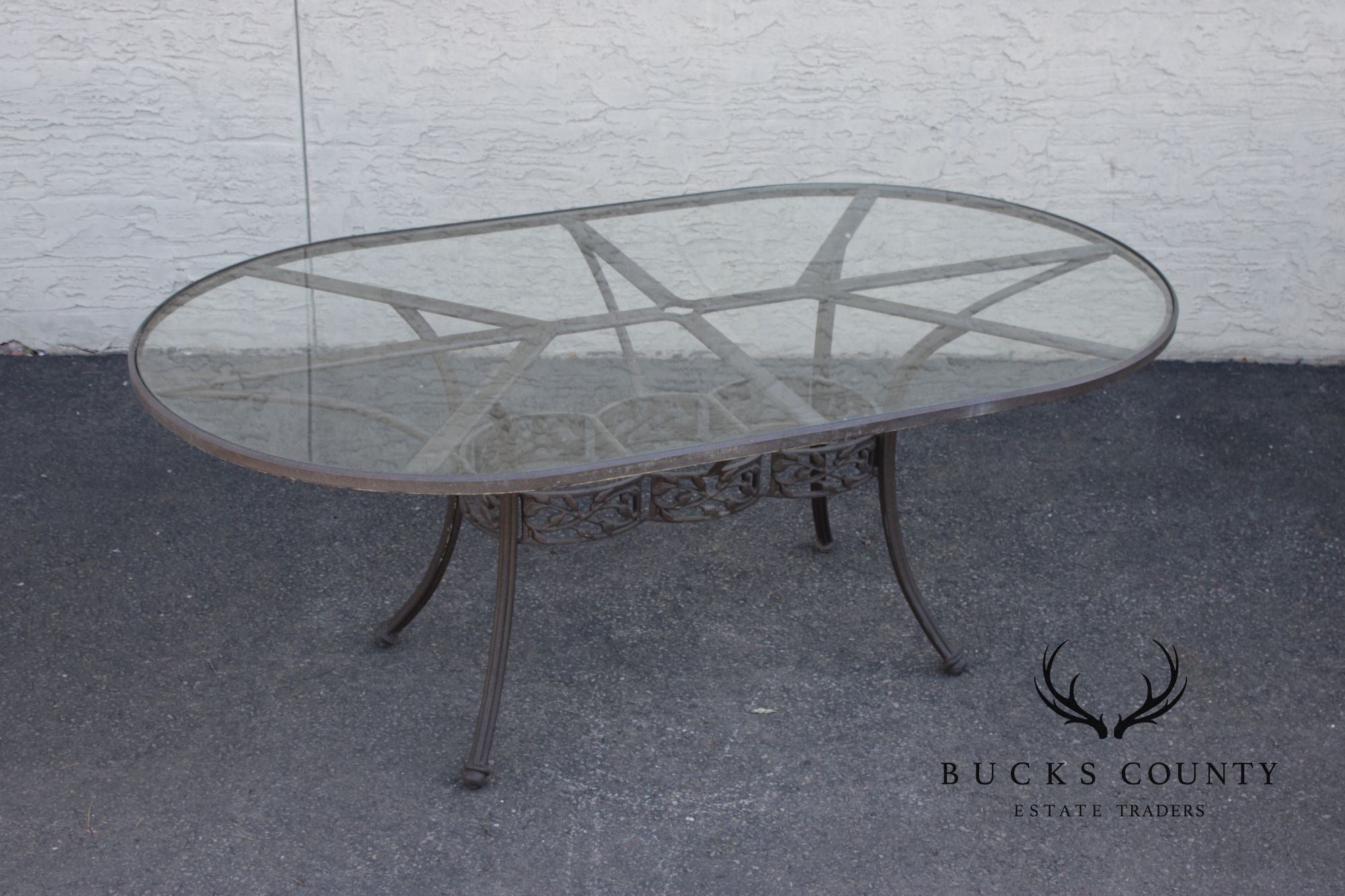 Woodard Oval Glass Top Outdoor Dining Table