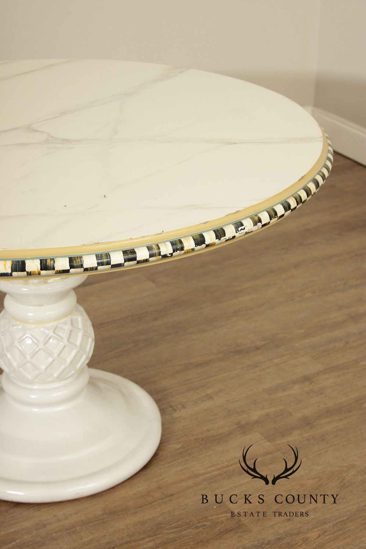 Mackenzie Childs Faux Marble Painted Center Table
