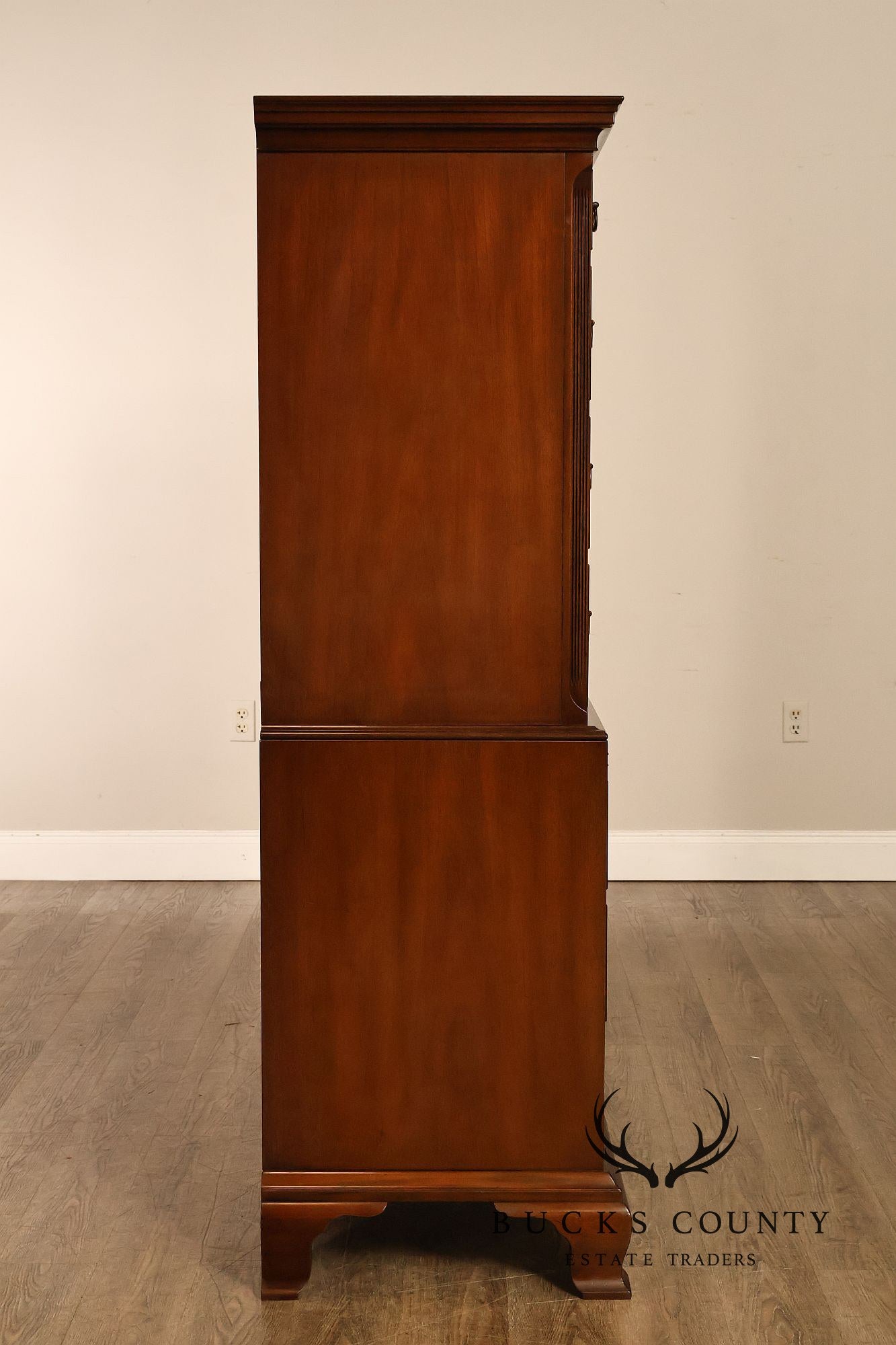 Kittinger Mahogany 10 Drawer Chippendale Style Chest-on-Chest Tall Dresser