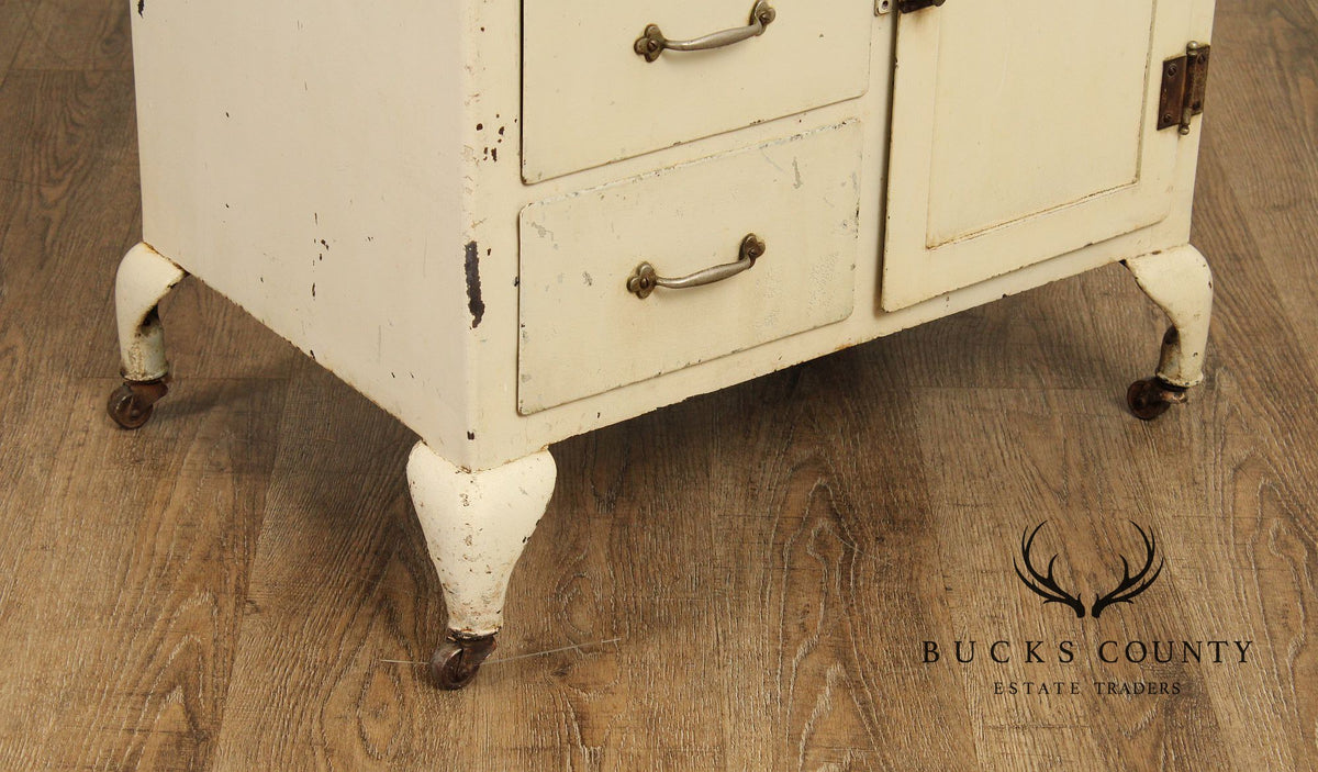 Vintage Enameled Steel Medical Cabinet