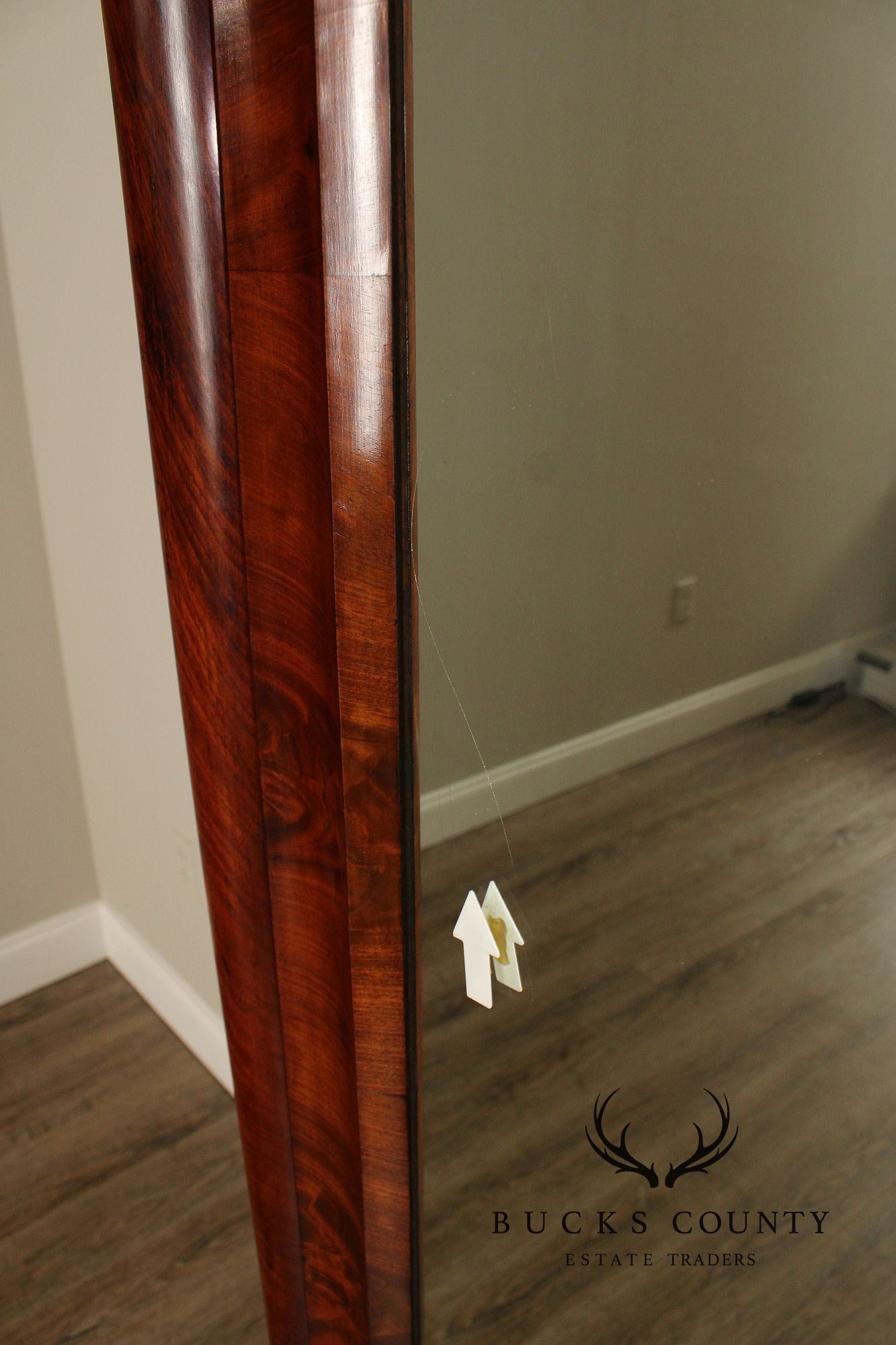 Antique French Empire Mahogany Cheval Mirror