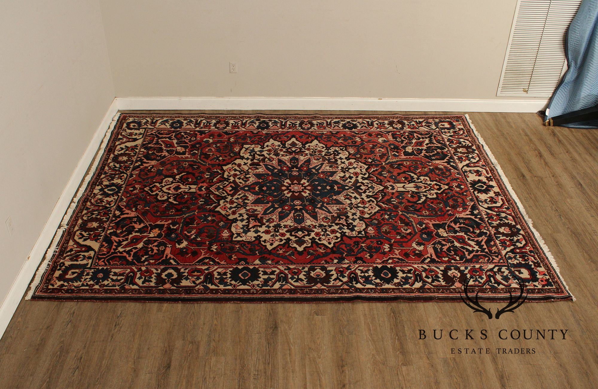 Vintage Persian Hand Knotted Heriz Area Rug 8' 9" x 11' 11"