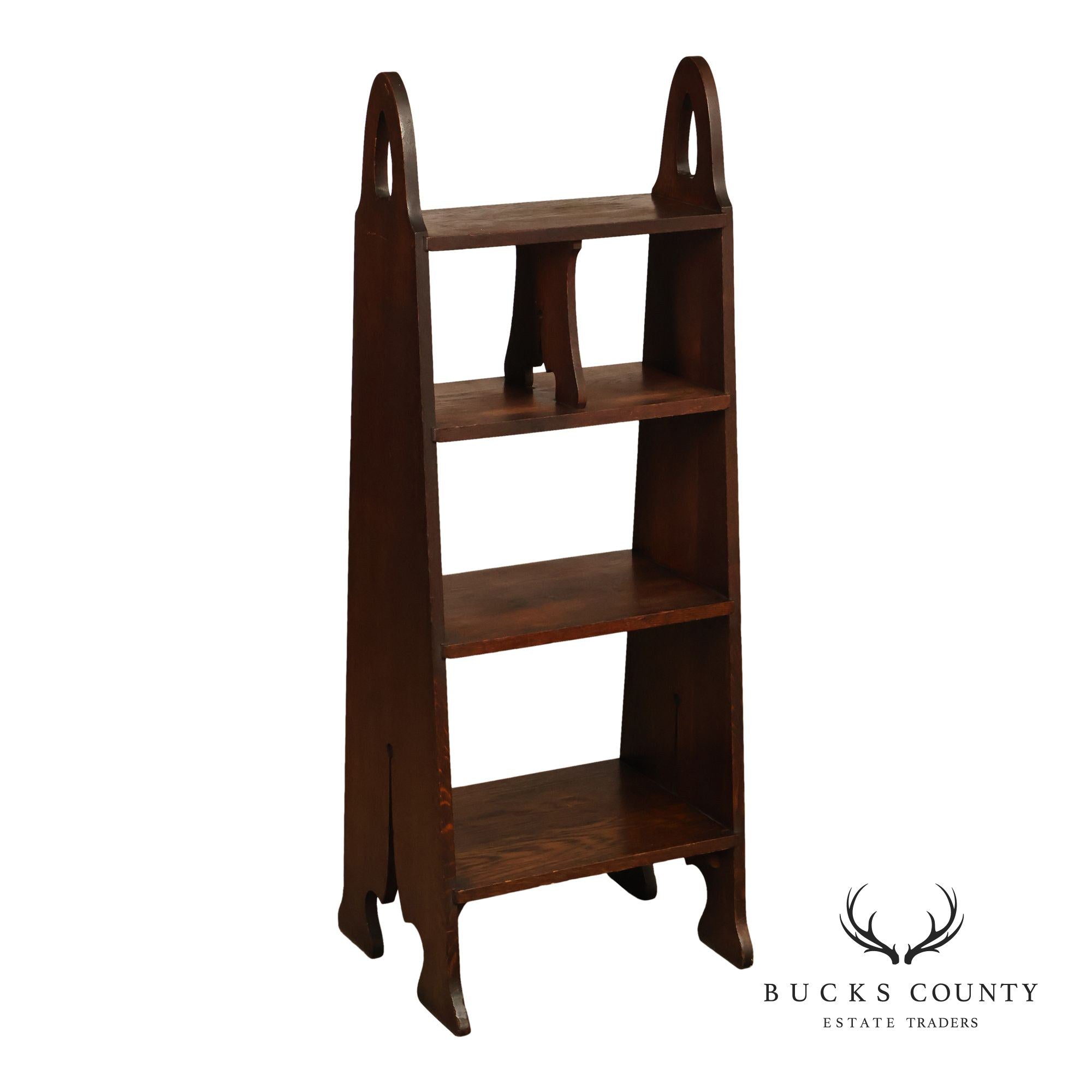 Antique Grand Rapids Arts And Crafts Mission Oak Magazine Stand