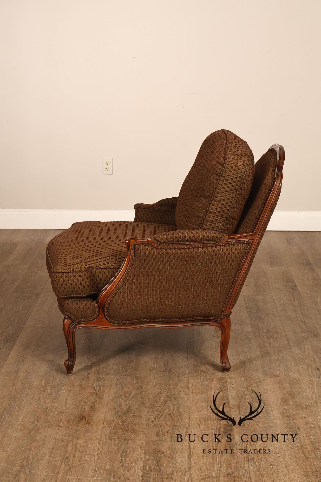 Ethan Allen French Louis XV Style 'Versailles' Armchair and Ottoman