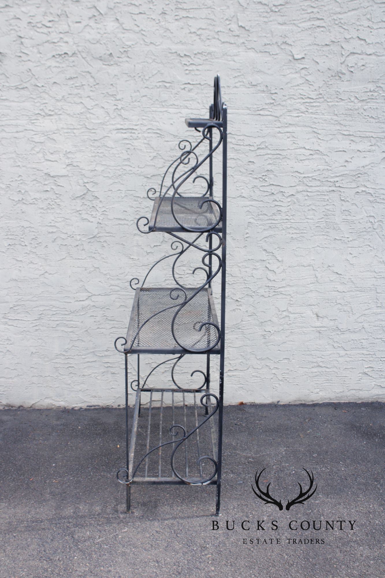 French Style Wrought Iron Three-Tier Outdoor Baker's Rack