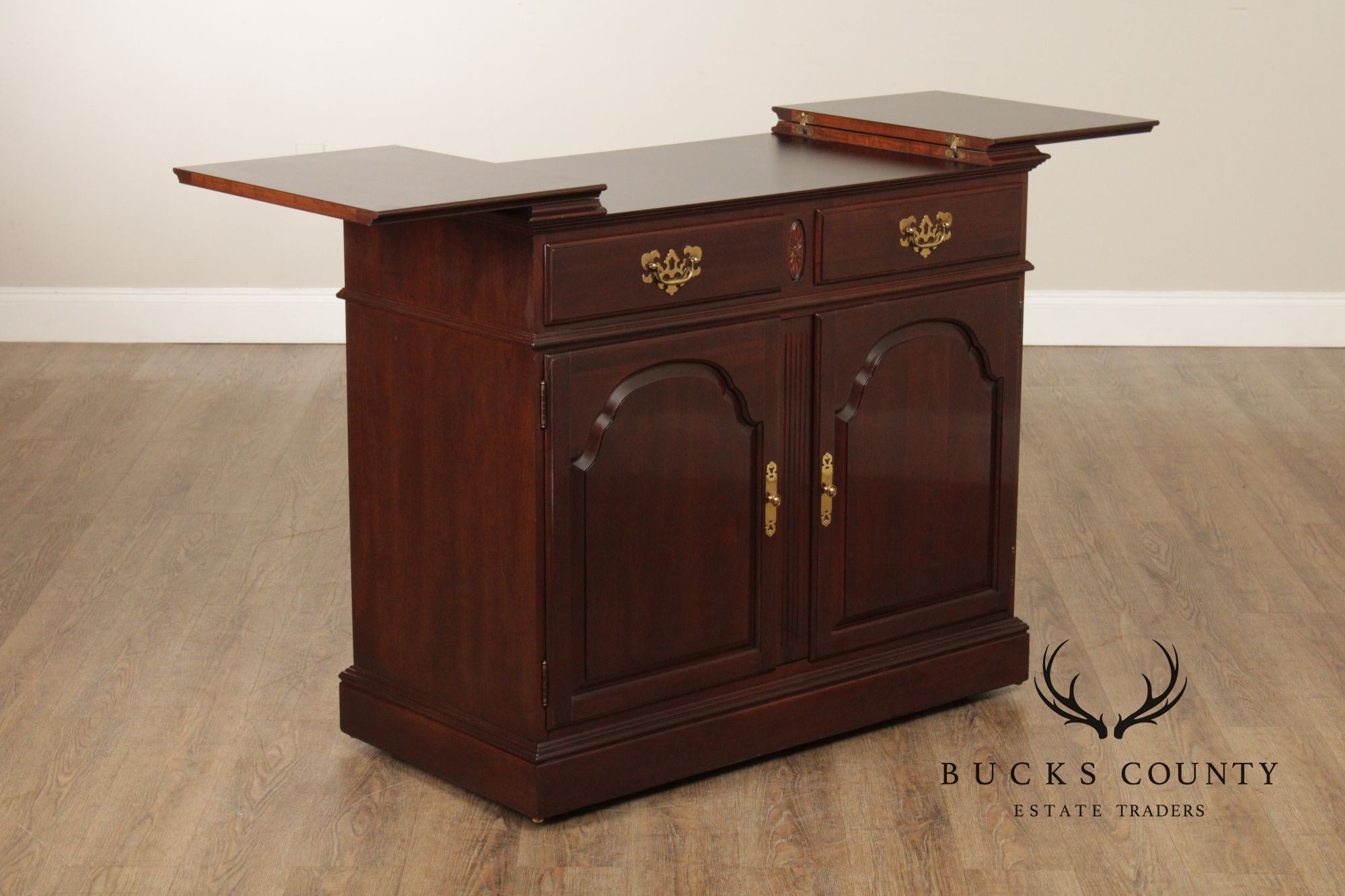 Ethan Allen Georgian Court Chippendale Style Cherry Flip Top Server