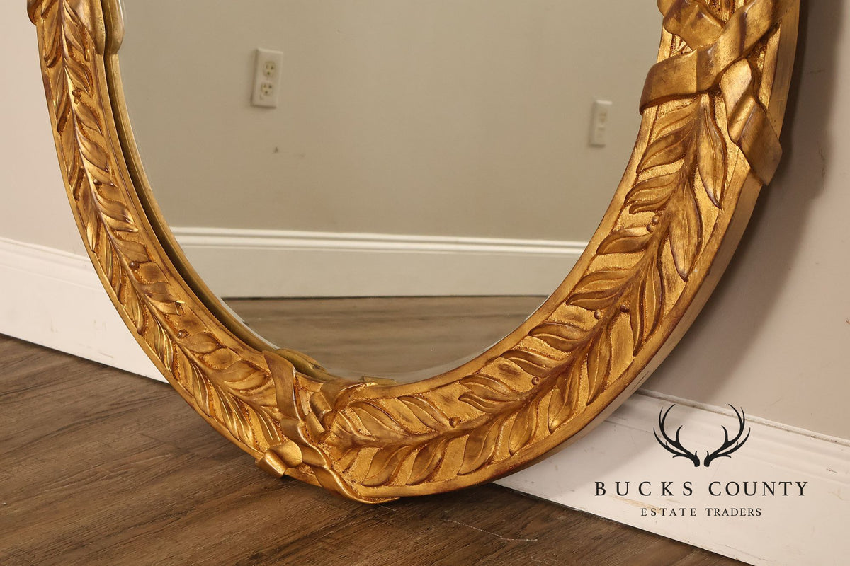 Neoclassical Style Round Giltwood Wall Mirror