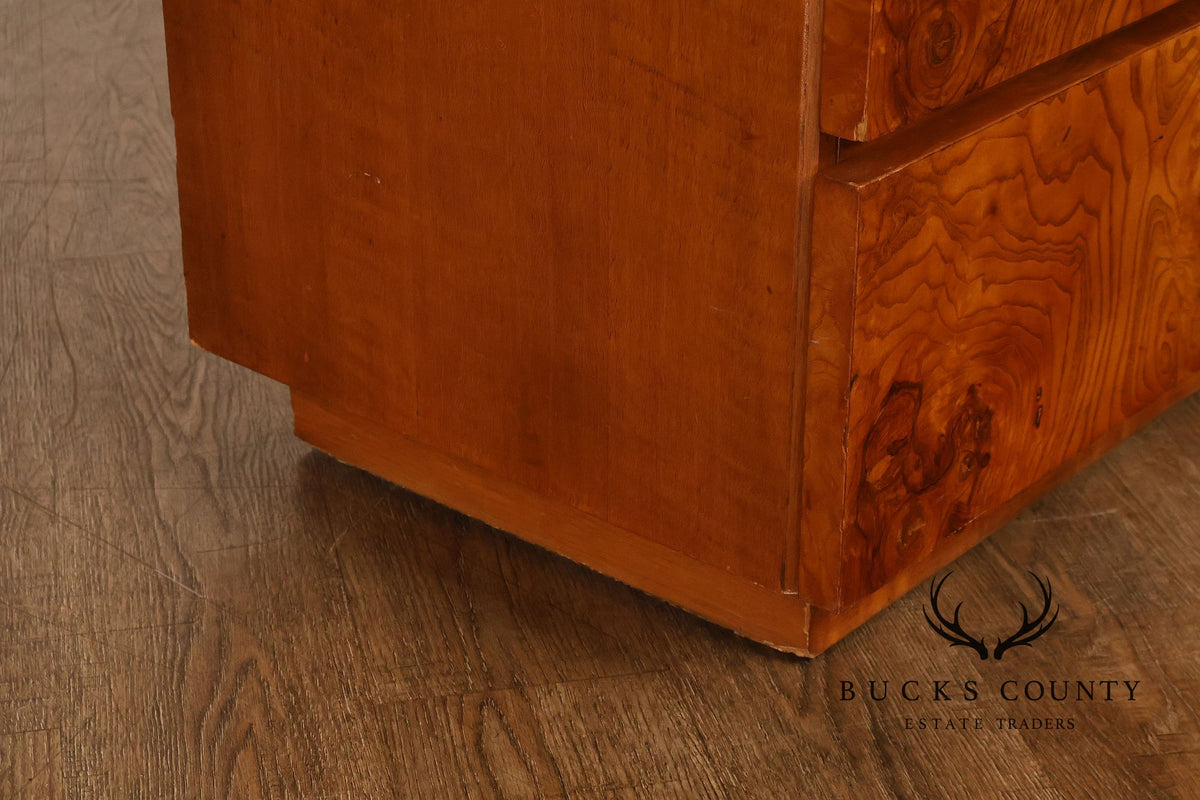 Lane Mid Century Modern Burlwood Armoire