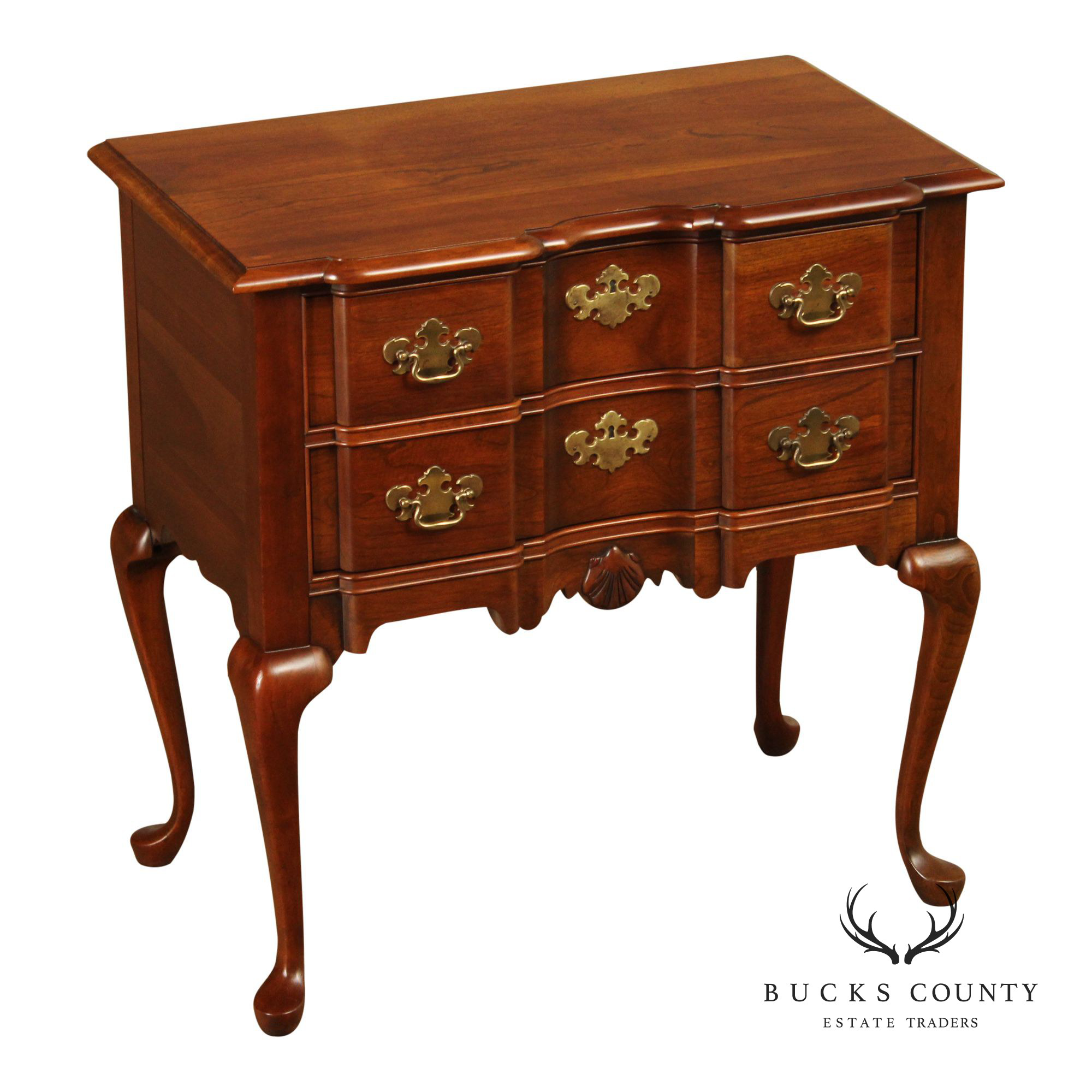 Queen Anne Style Cherry Blockfront Lowboy