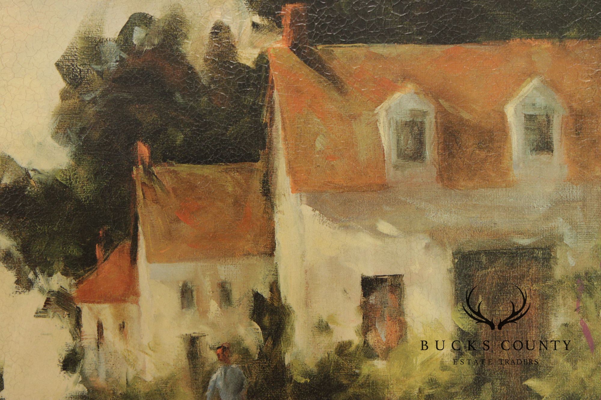 Barbara Applegate Impressionist Style Framed Print on Board, 'On Sea Street'