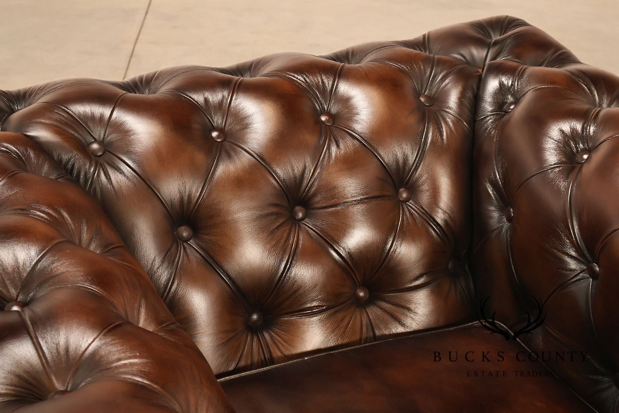 Distressed Brown Single Seater Cushion Chesterfield